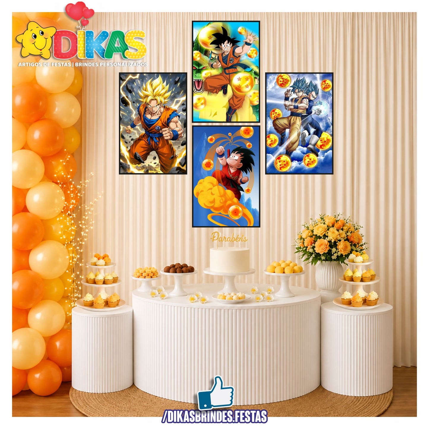 CARTAZES P/ DECORAÇÃO DE PAREDE - DRAGON BALL