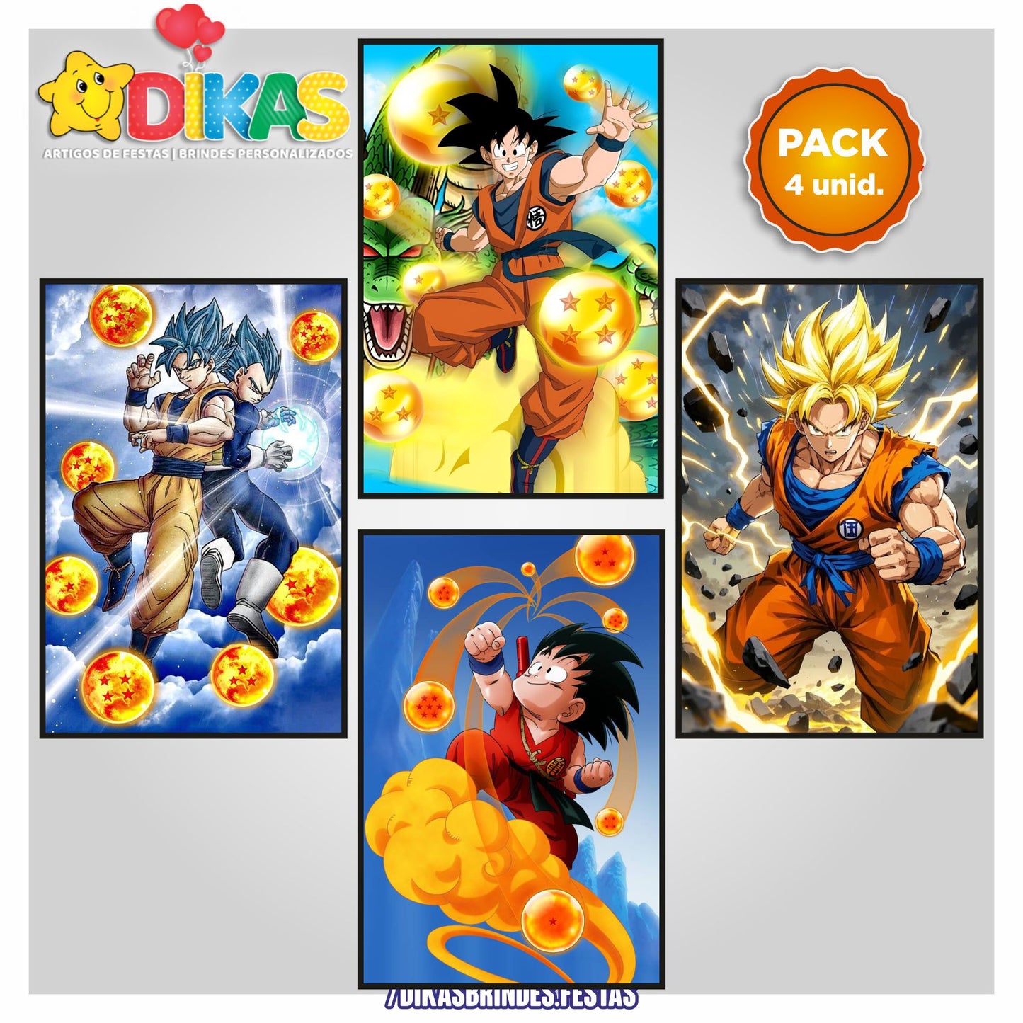 CARTAZES P/ DECORAÇÃO DE PAREDE - DRAGON BALL