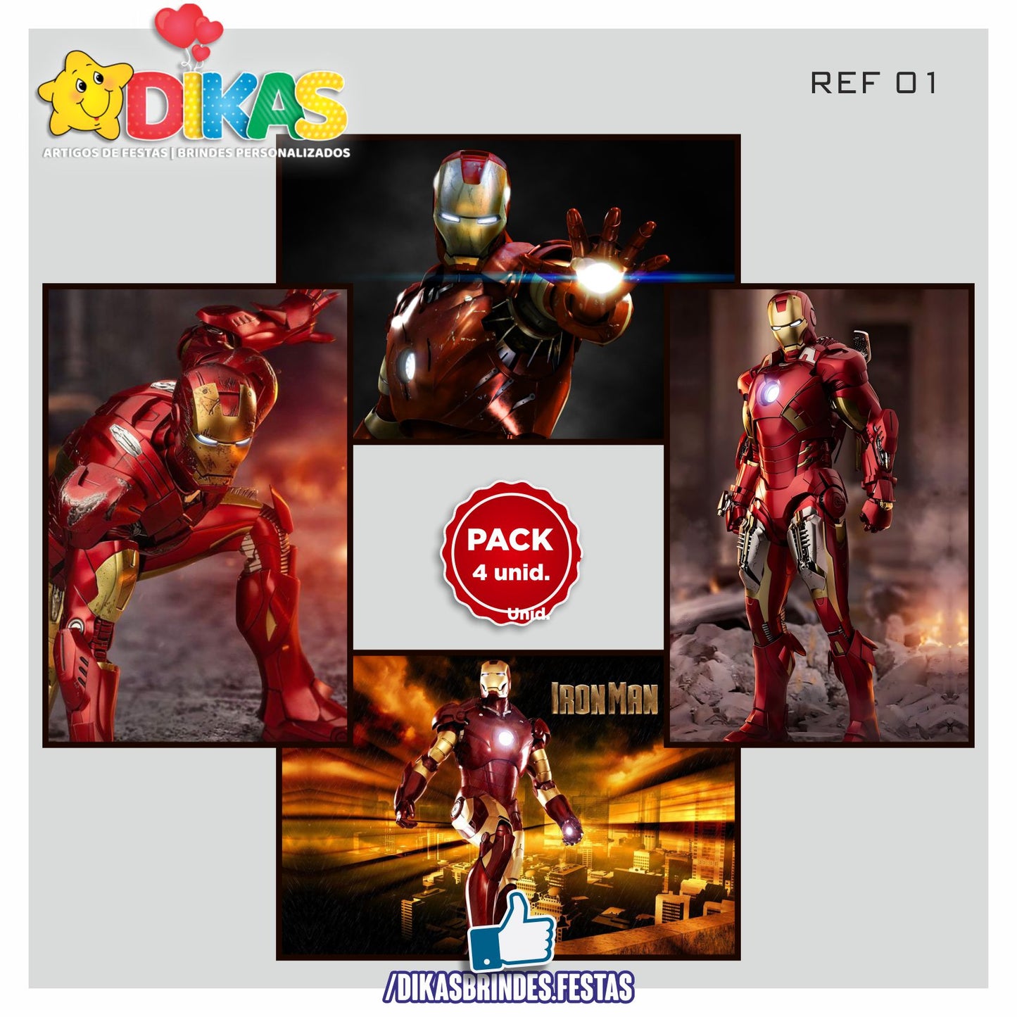 CARTAZES P/ DECORAÇÃO DE PAREDE - IRON MAN