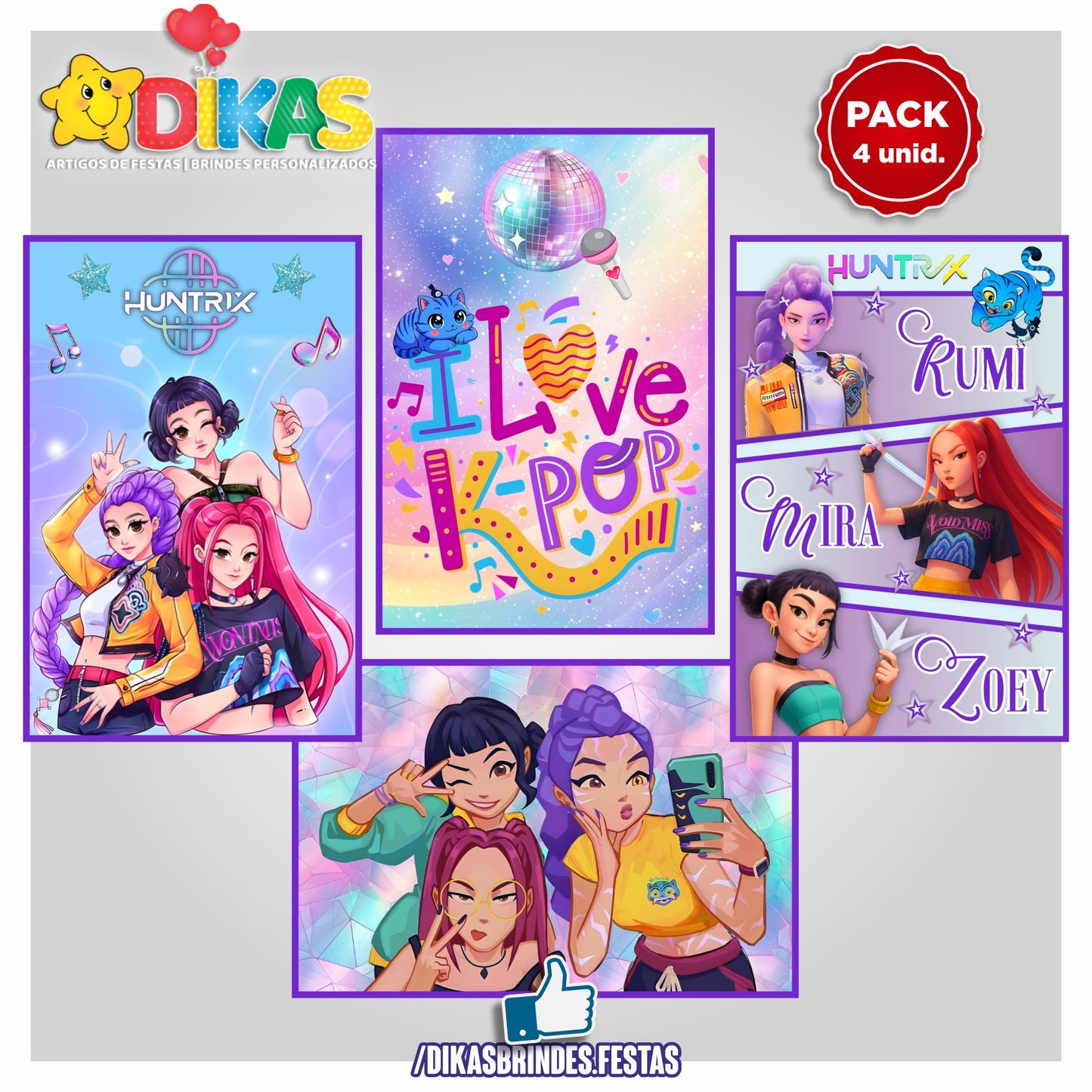 CARTAZES P/ DECORAÇÃO DE PAREDE - GUERREIRAS DO K-POP