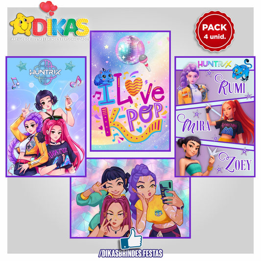 CARTAZES P/ DECORAÇÃO DE PAREDE - GUERREIRAS DO K-POP