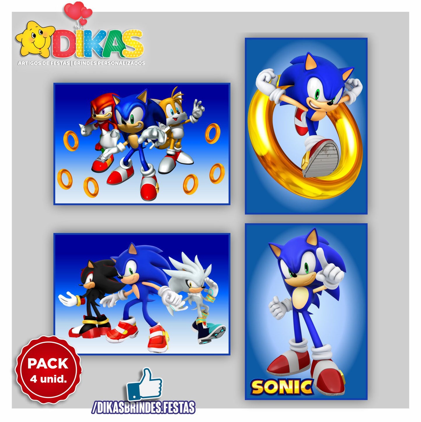 CARTAZES P/ DECORAÇÃO DE PAREDE - SONIC