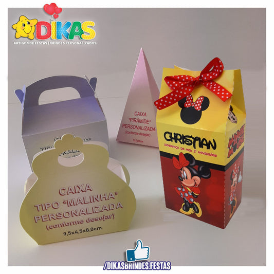 CAIXAS PERSONALIZADAS PARA BRINDES - MINNIE VERMELHA