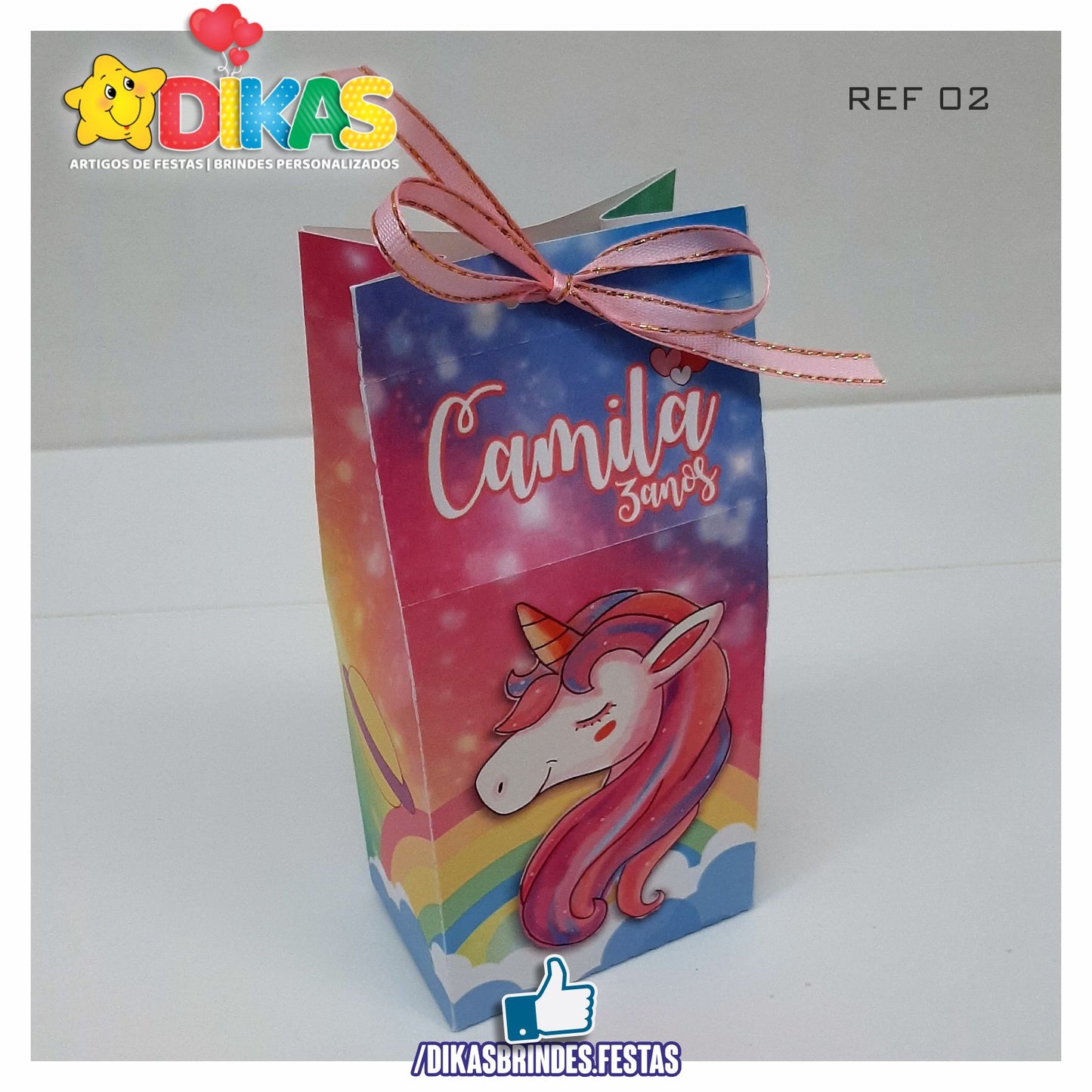 CAIXA "TIPO LEITE" PERSONALIZADA - UNICÓRNIO