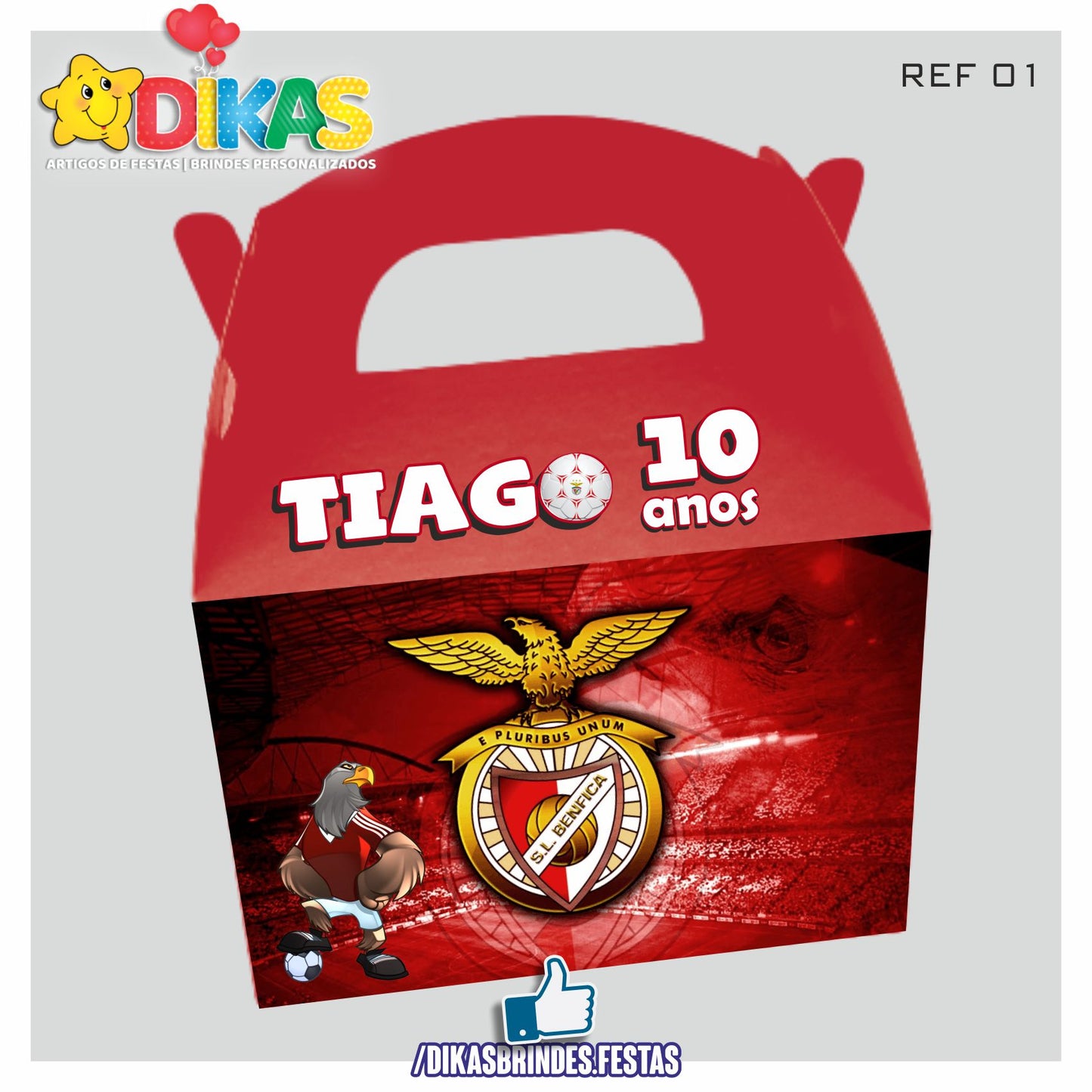 CAIXAS PERSONALIZADAS PARA BRINDES - FUTEBOL BENFICA