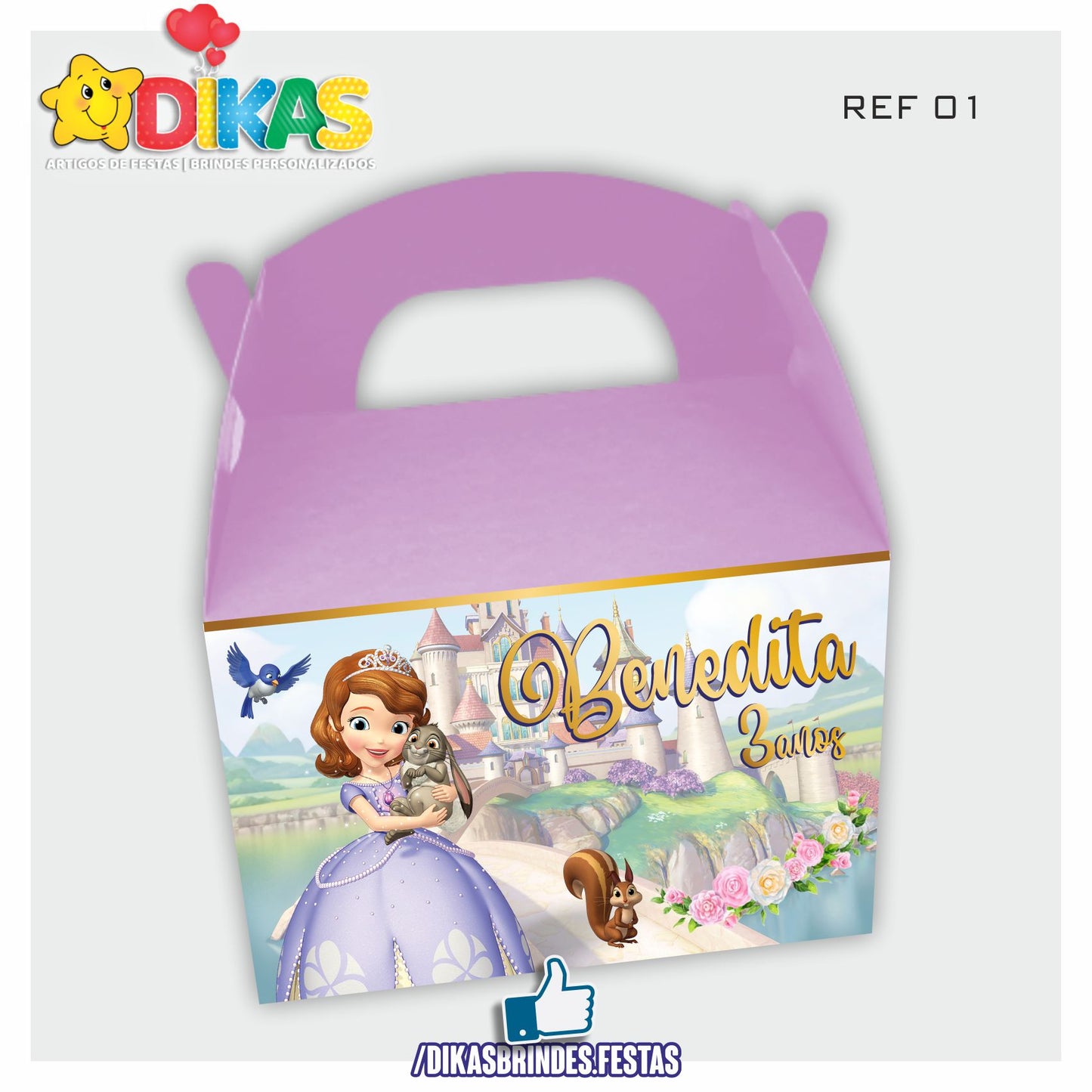 CAIXAS PERSONALIZADAS PARA BRINDES - PRINCESA SOFIA