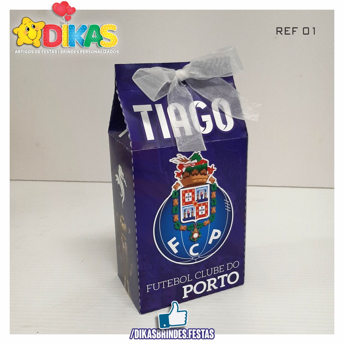 CAIXA "TIPO LEITE" PERSONALIZADA - FUTEBOL PORTO