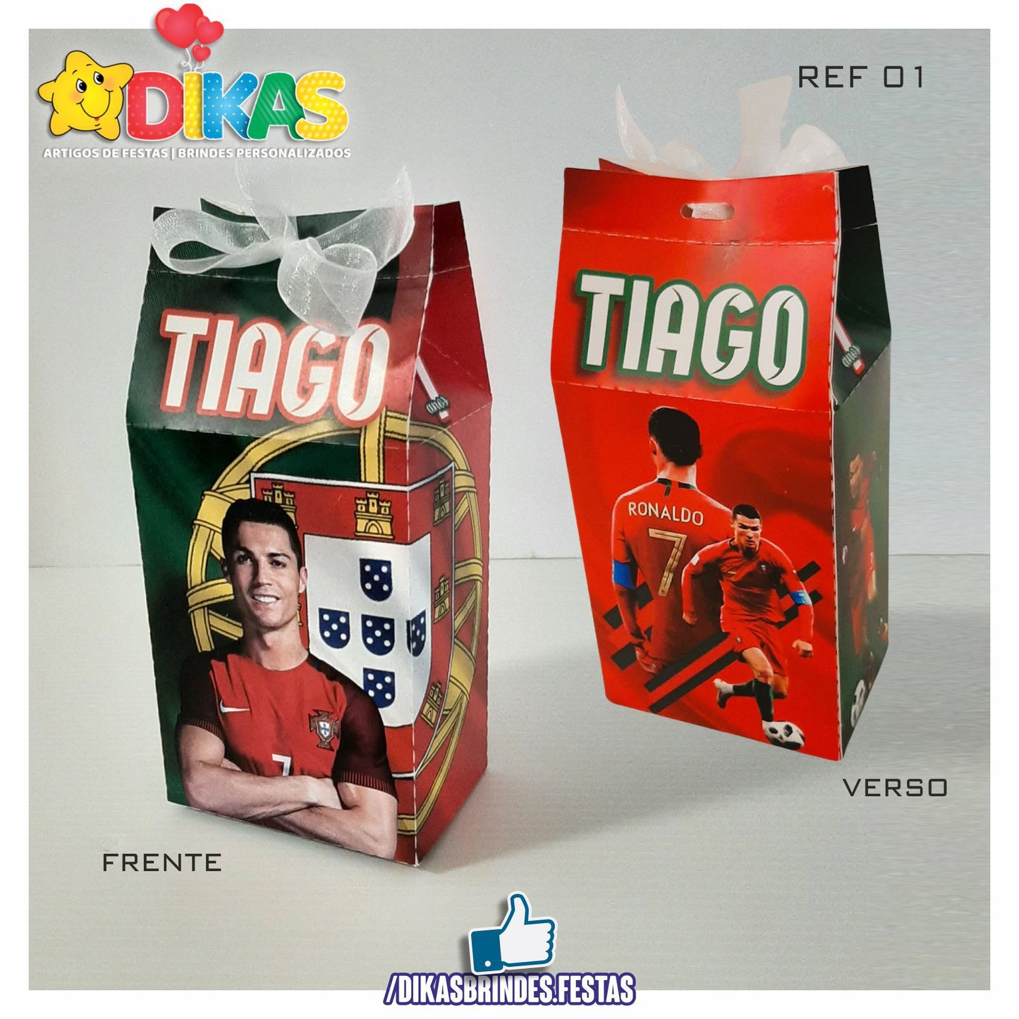 CAIXA "TIPO LEITE" PERSONALIZADA - FUTEBOL PORTUGAL