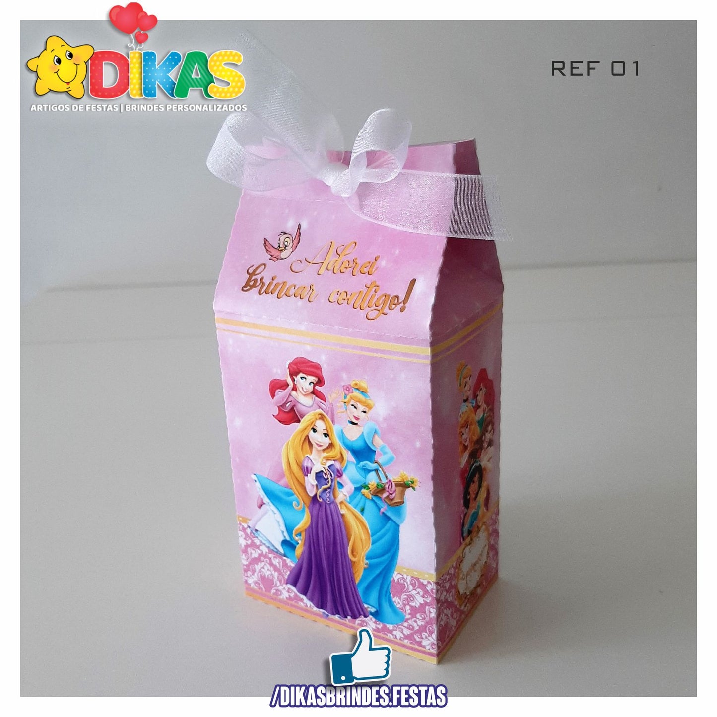 CAIXA "TIPO LEITE" - PRINCESAS DISNEY