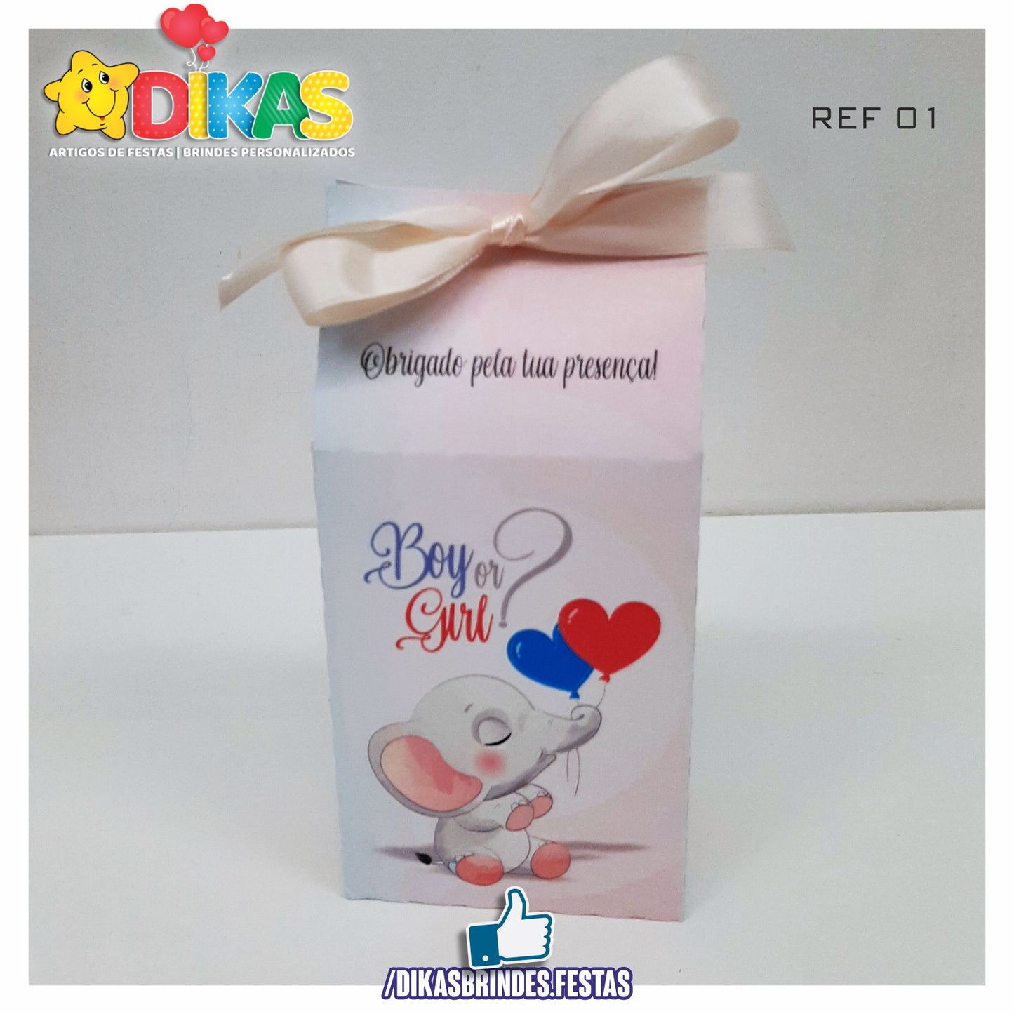 CAIXA "TIPO LEITE" - CHÁ REVELAÇÃO