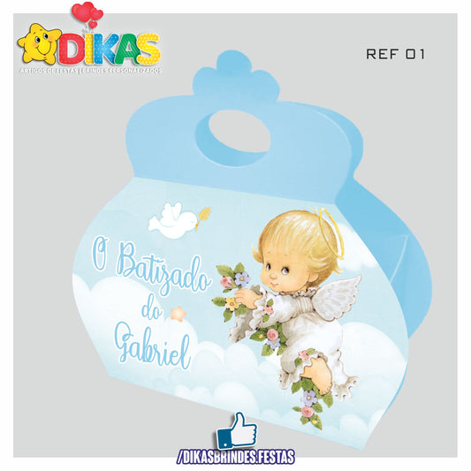 CAIXA TIPO "MALINHA" PERSONALIZADA - BATIZADO