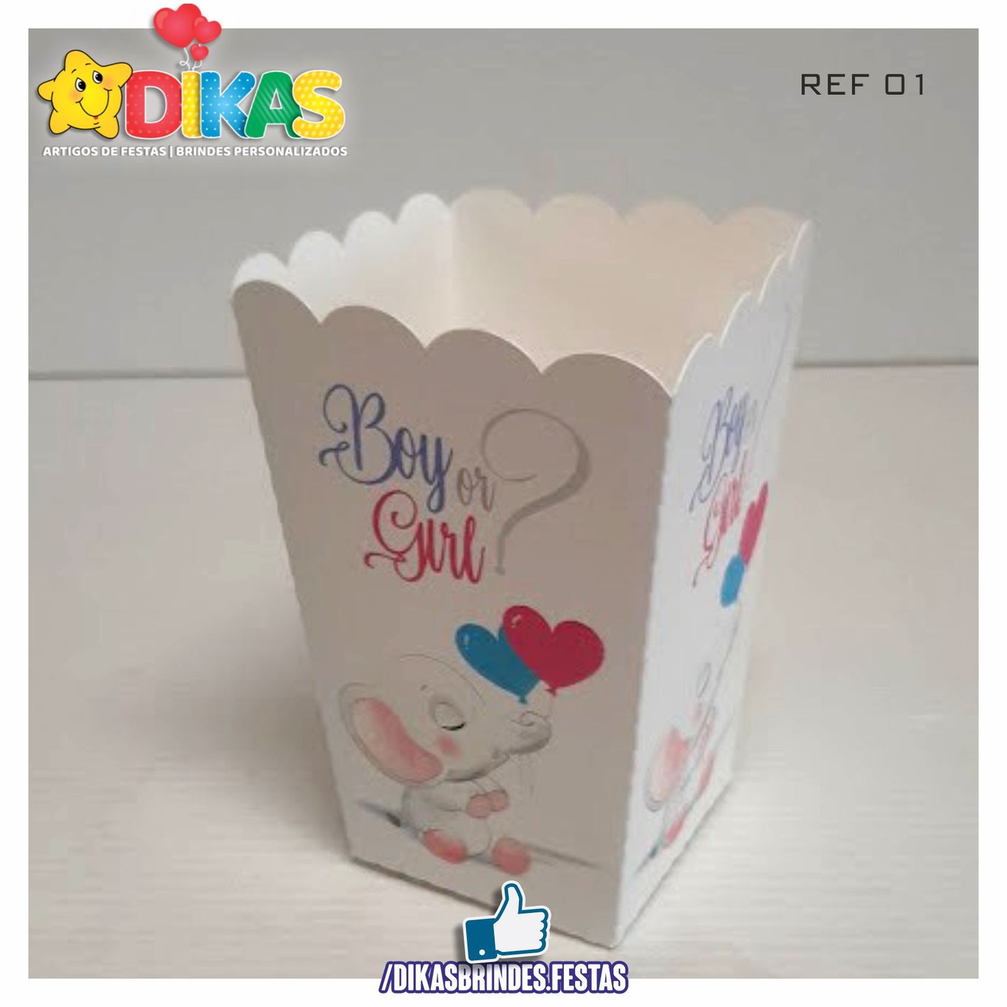 CAIXA DE PIPOCA/BATATA - CHÁ REVELAÇÃO