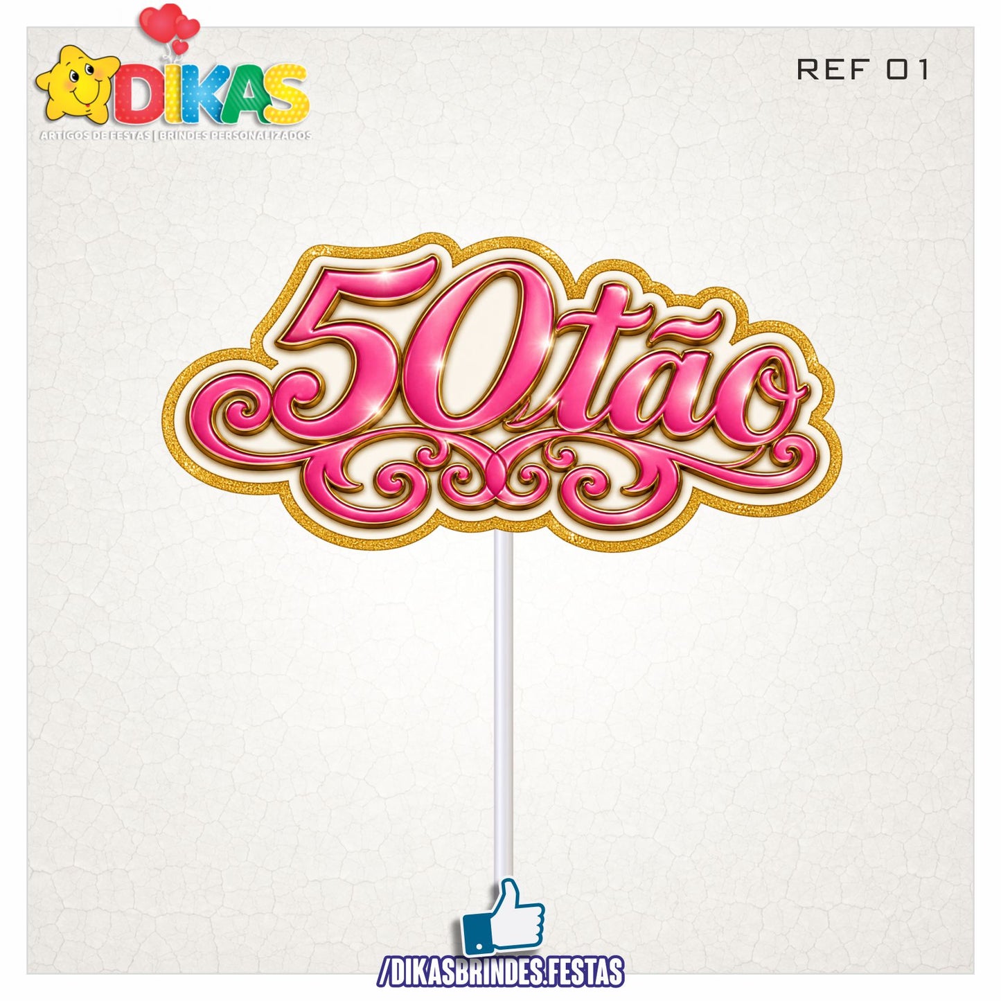 FIGURAS DECORATIVAS PARA BOLO - 50 ANOS
