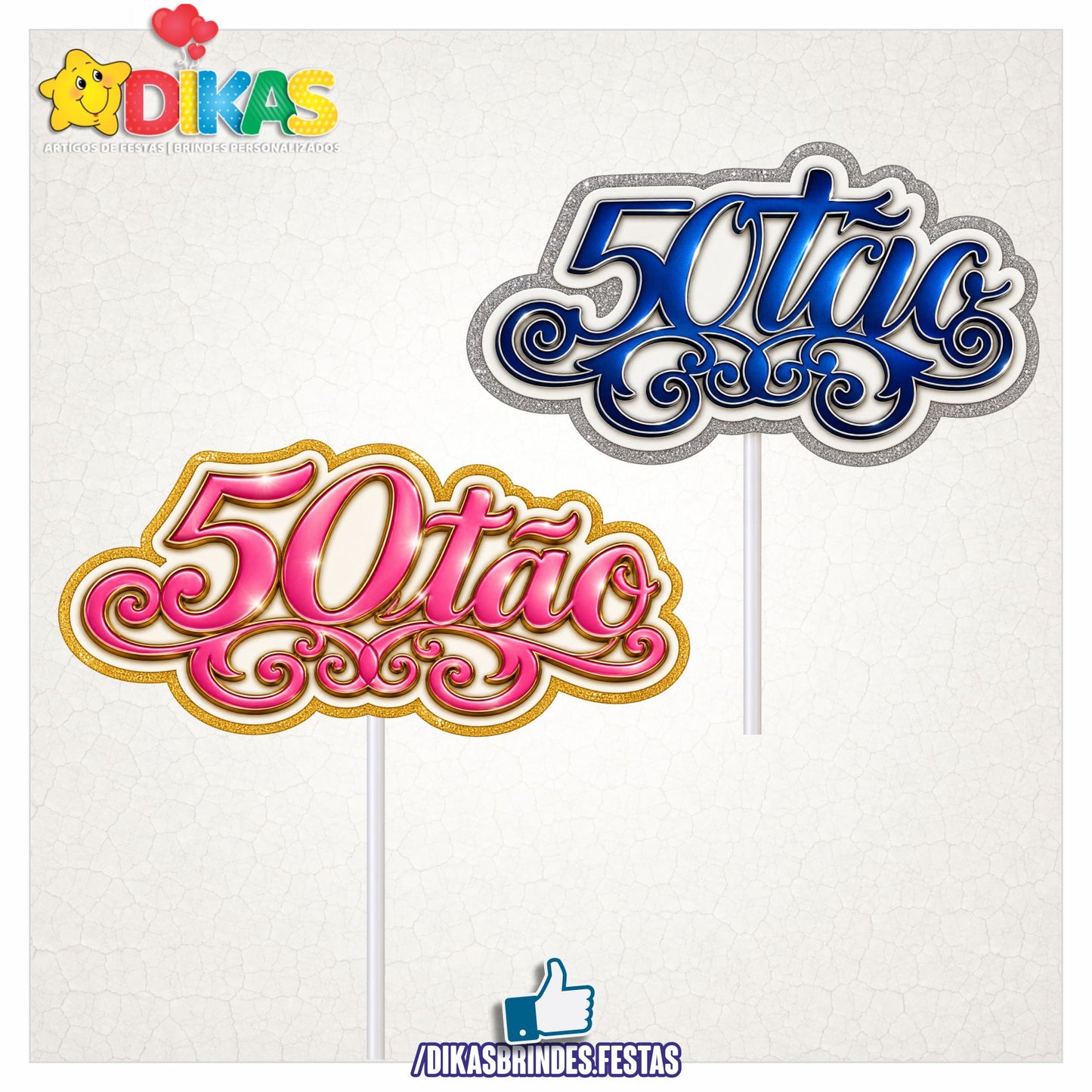 FIGURAS DECORATIVAS PARA BOLO - 50 ANOS