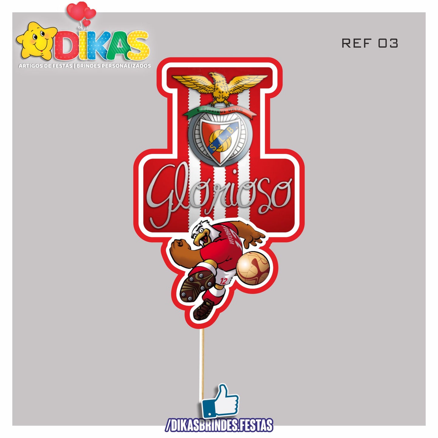 FIGURAS DECORATIVAS PARA BOLO - FUTEBOL BENFICA