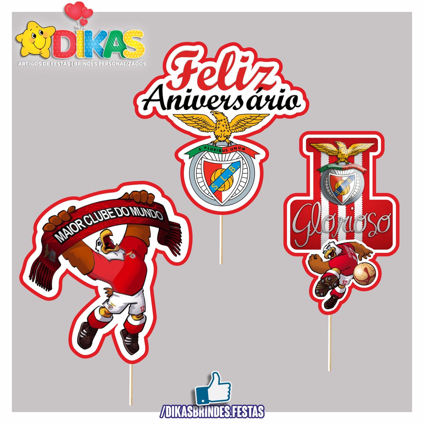 FIGURAS DECORATIVAS PARA BOLO - FUTEBOL BENFICA