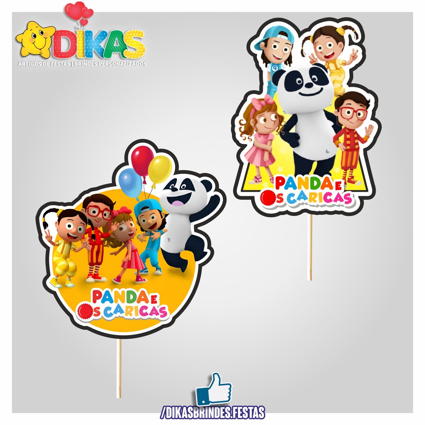 FIGURAS DECORATIVAS PARA BOLO - PANDA E OS CARICAS