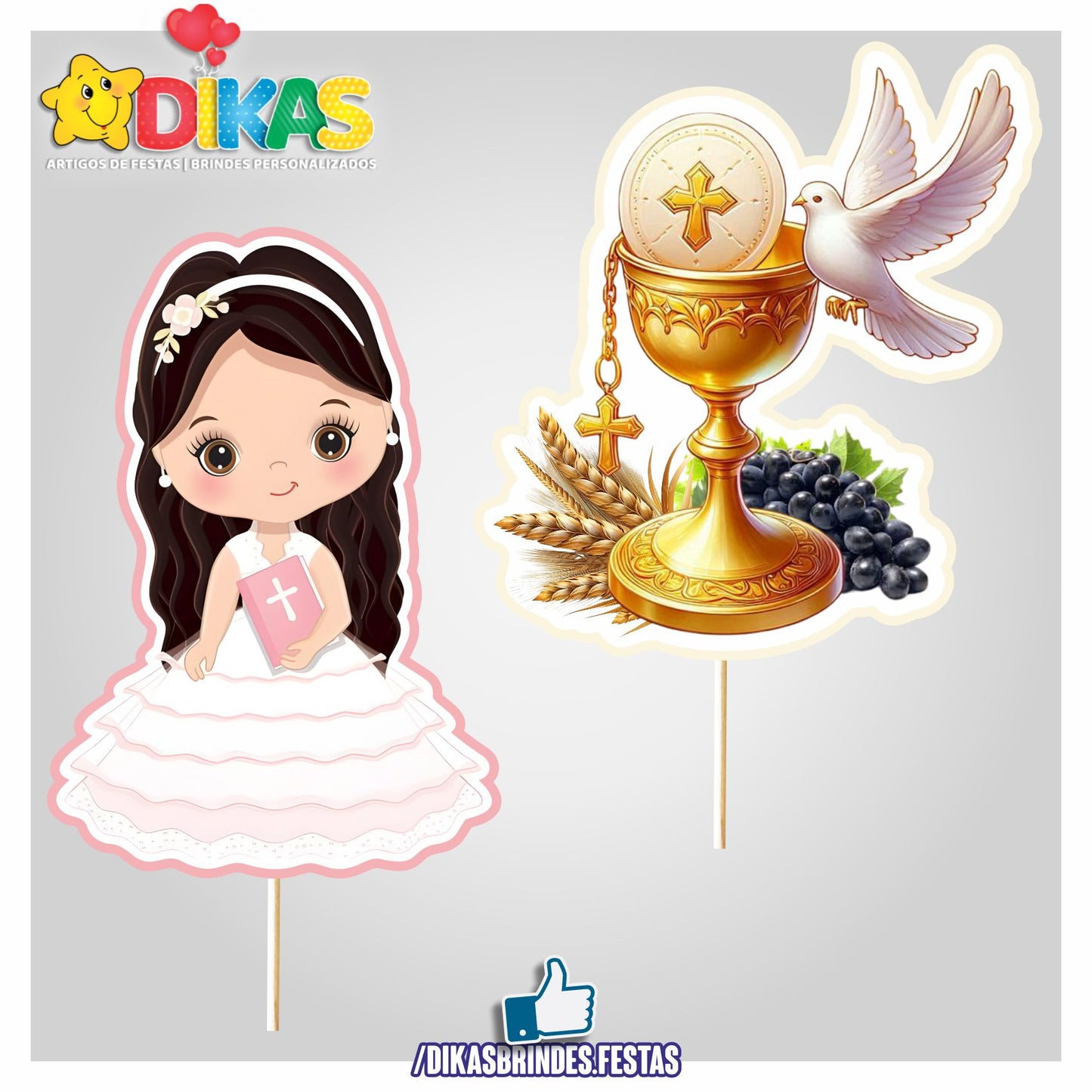 FIGURAS DECORATIVAS PARA BOLO - 1ª COMUNHÃO / CRISMA