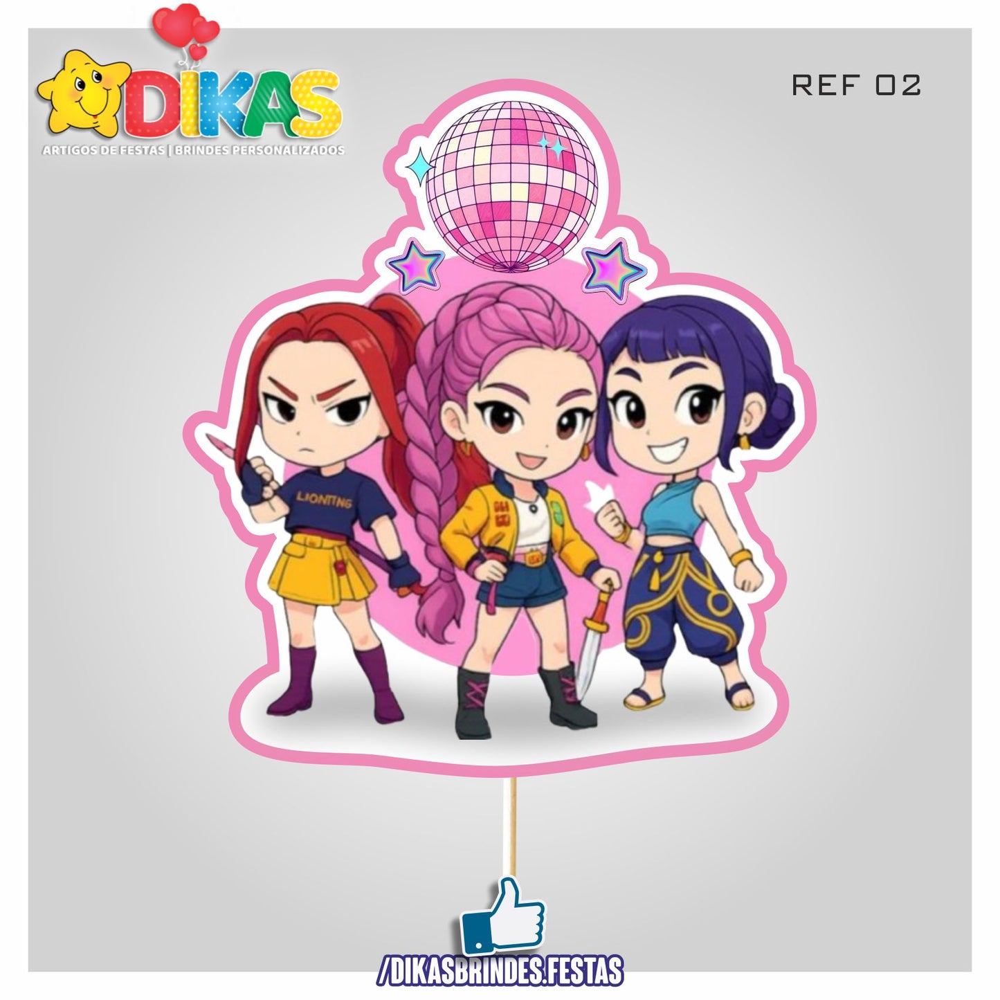 FIGURAS DECORATIVAS PARA BOLO - Guerreiras do K-POP