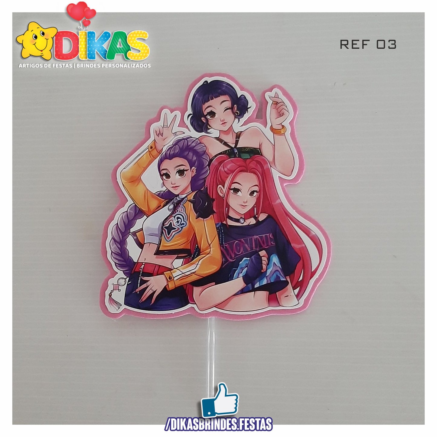 FIGURAS DECORATIVAS PARA BOLO - Guerreiras do K-POP