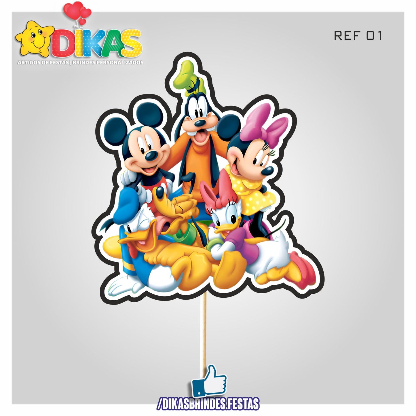 FIGURAS DECORATIVAS PARA BOLO - MICKEY E OS AMIGOS
