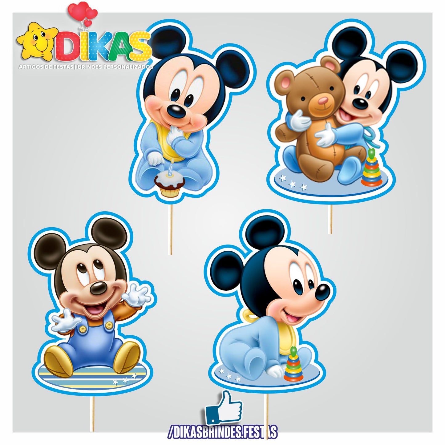 FIGURAS DECORATIVAS PARA BOLO - MICKEY BABY