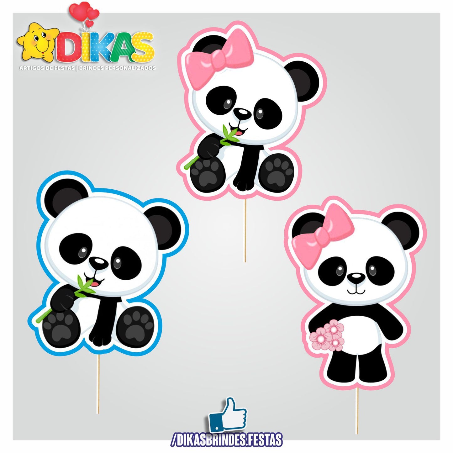 FIGURAS DECORATIVAS PARA BOLO - PANDA BEBÉ