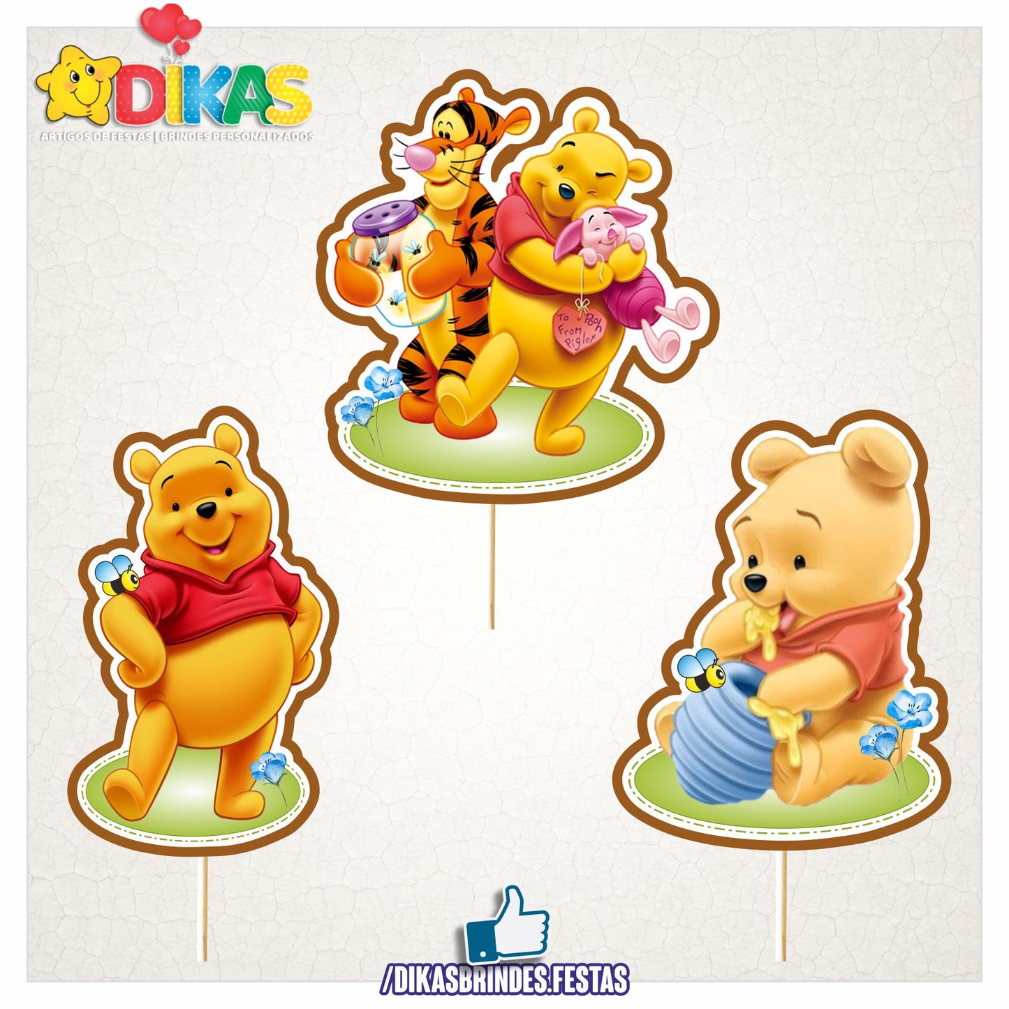 FIGURAS DECORATIVAS PARA BOLO - WINNIE THE POOH