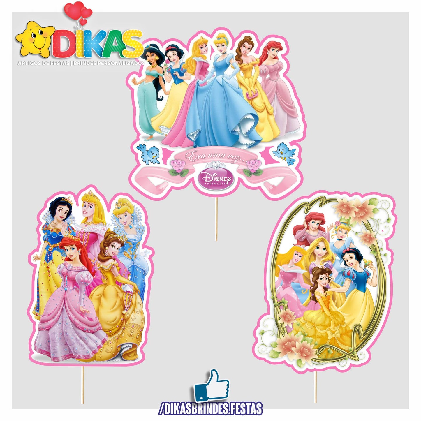 FIGURAS DECORATIVAS PARA BOLO - PRINCESAS DISNEY