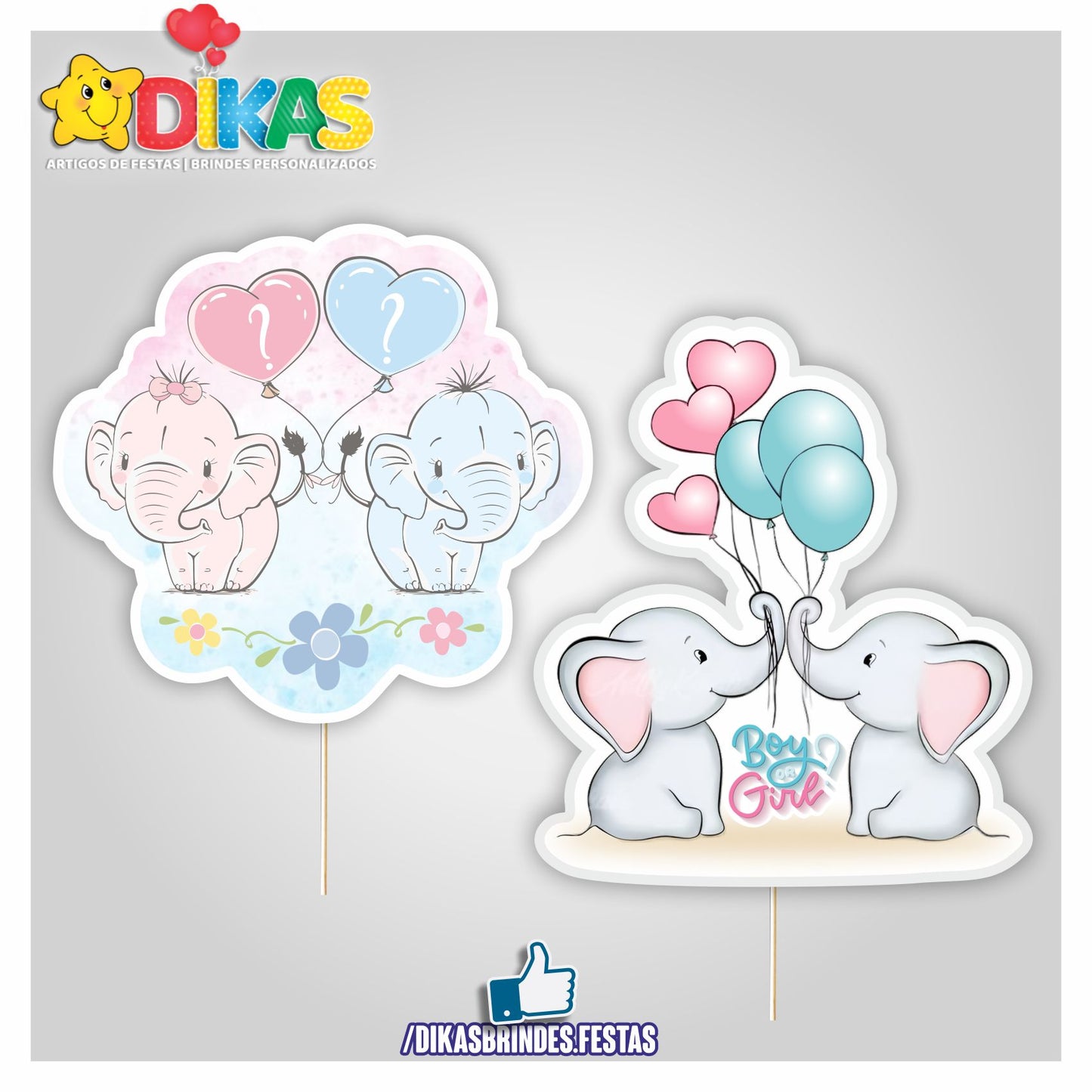 FIGURAS DECORATIVAS PARA BOLO - CHÁ REVELAÇÃO