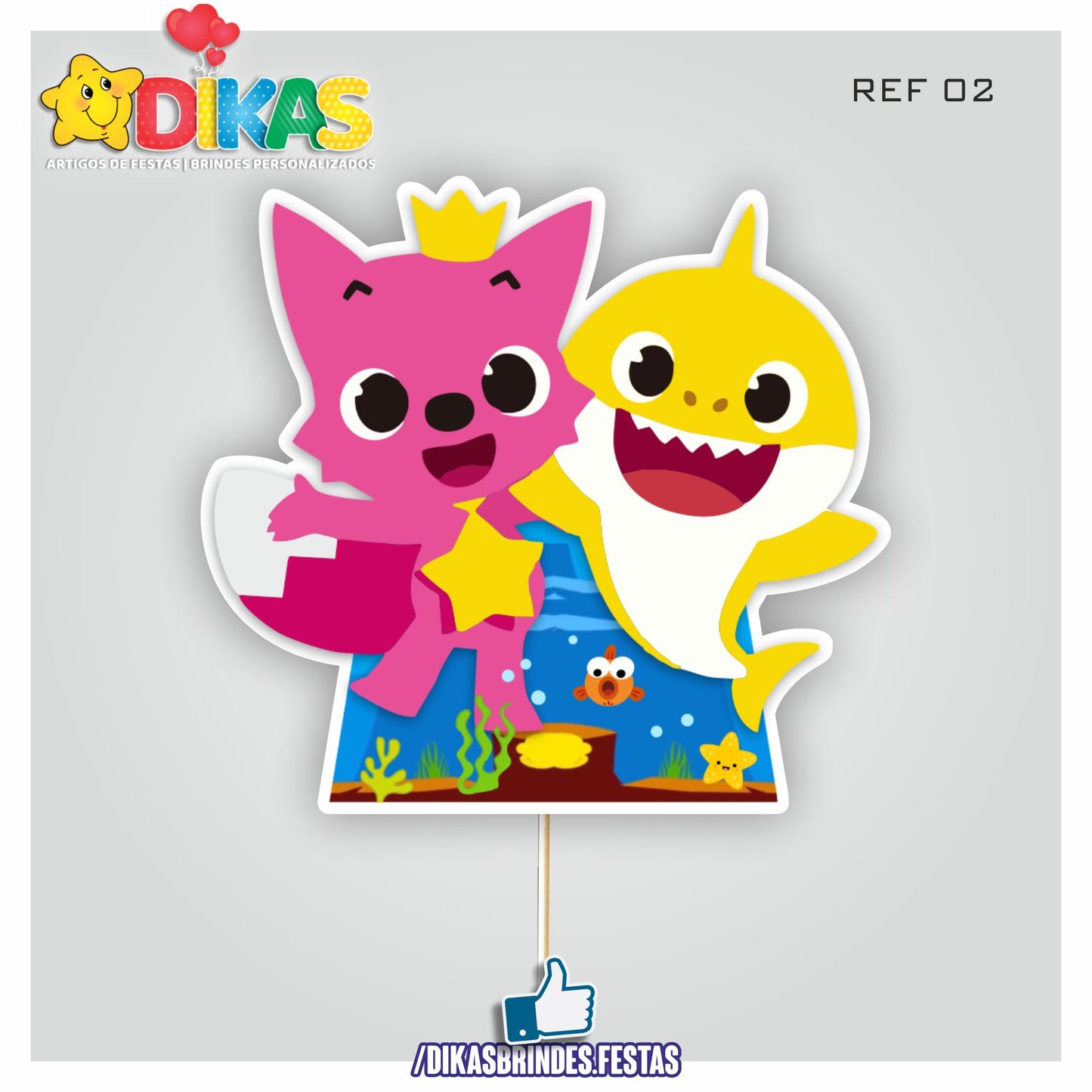 FIGURAS DECORATIVAS PARA BOLO - BABY SHARK