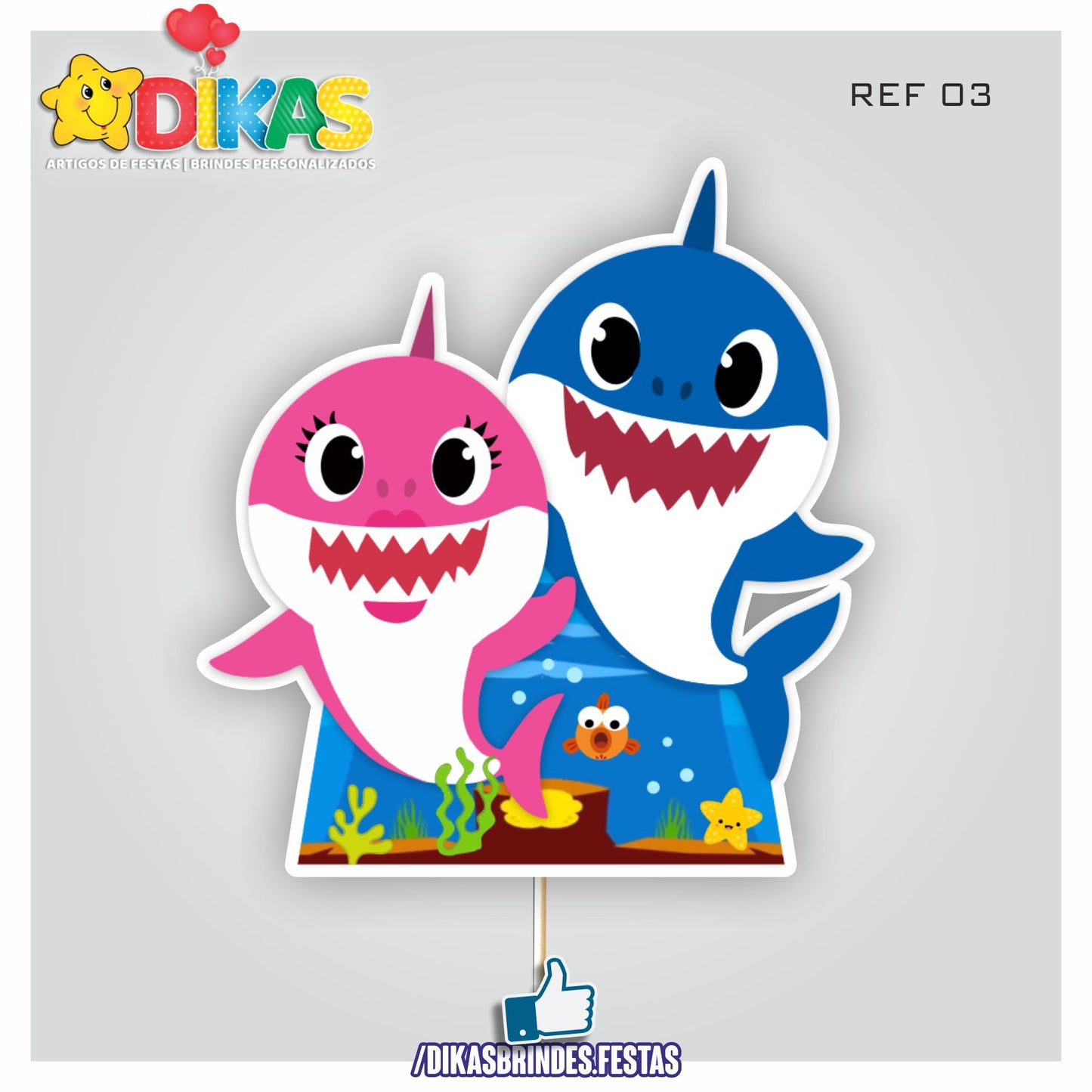 FIGURAS DECORATIVAS PARA BOLO - BABY SHARK