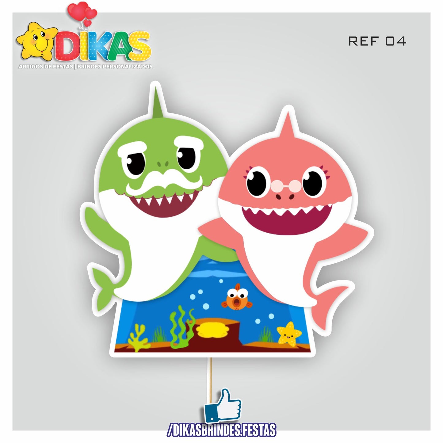 FIGURAS DECORATIVAS PARA BOLO - BABY SHARK