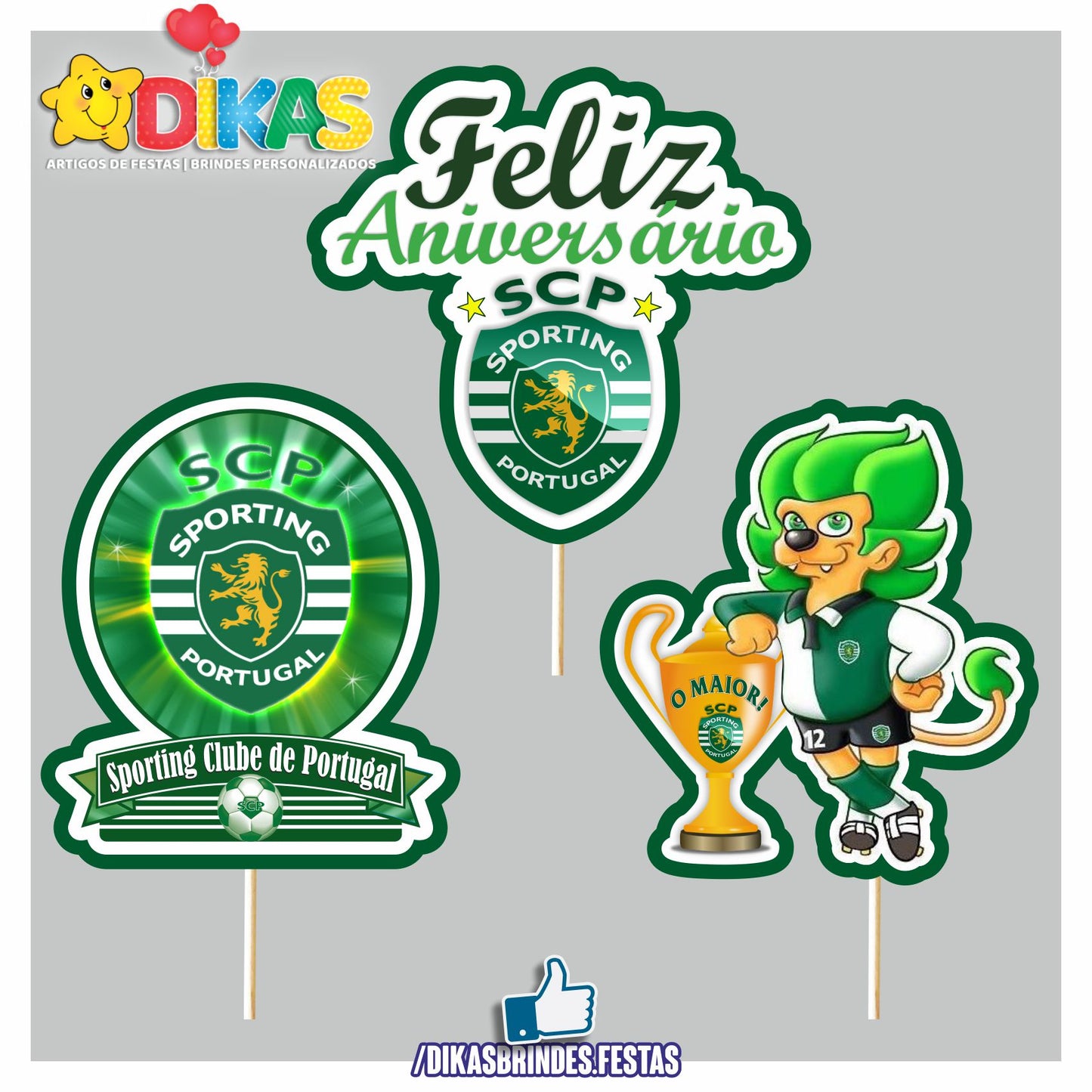 FIGURAS DECORATIVAS PARA BOLO - FUTEBOL SPORTING