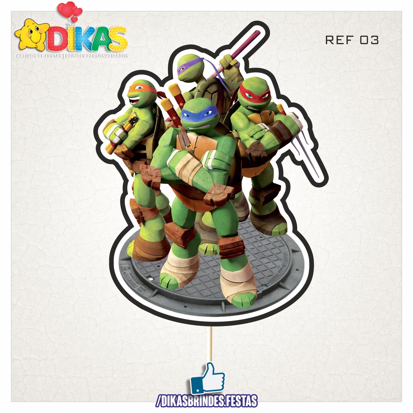 FIGURAS DECORATIVAS PARA BOLO - TARTARUGAS NINJA