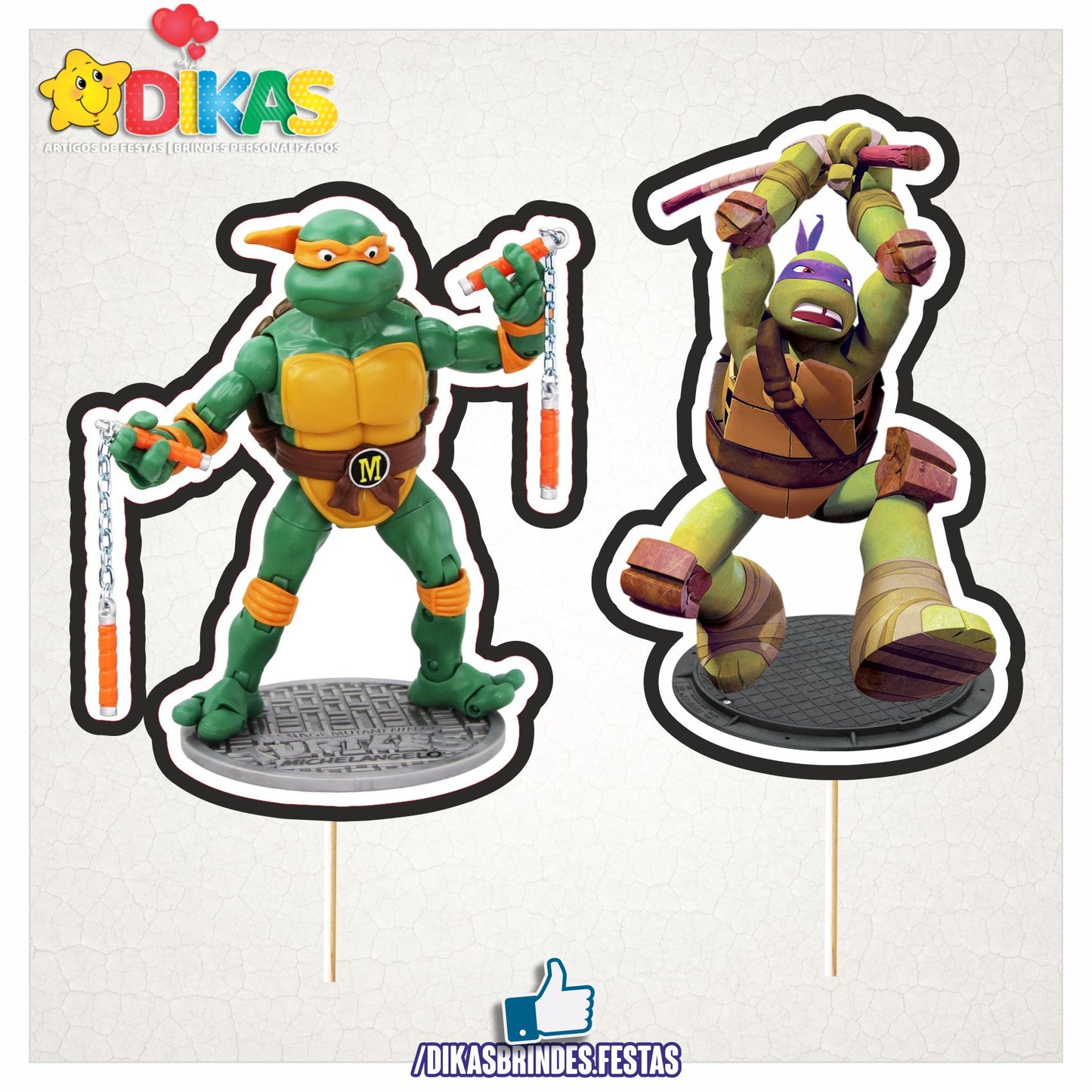 FIGURAS DECORATIVAS PARA BOLO - TARTARUGAS NINJA