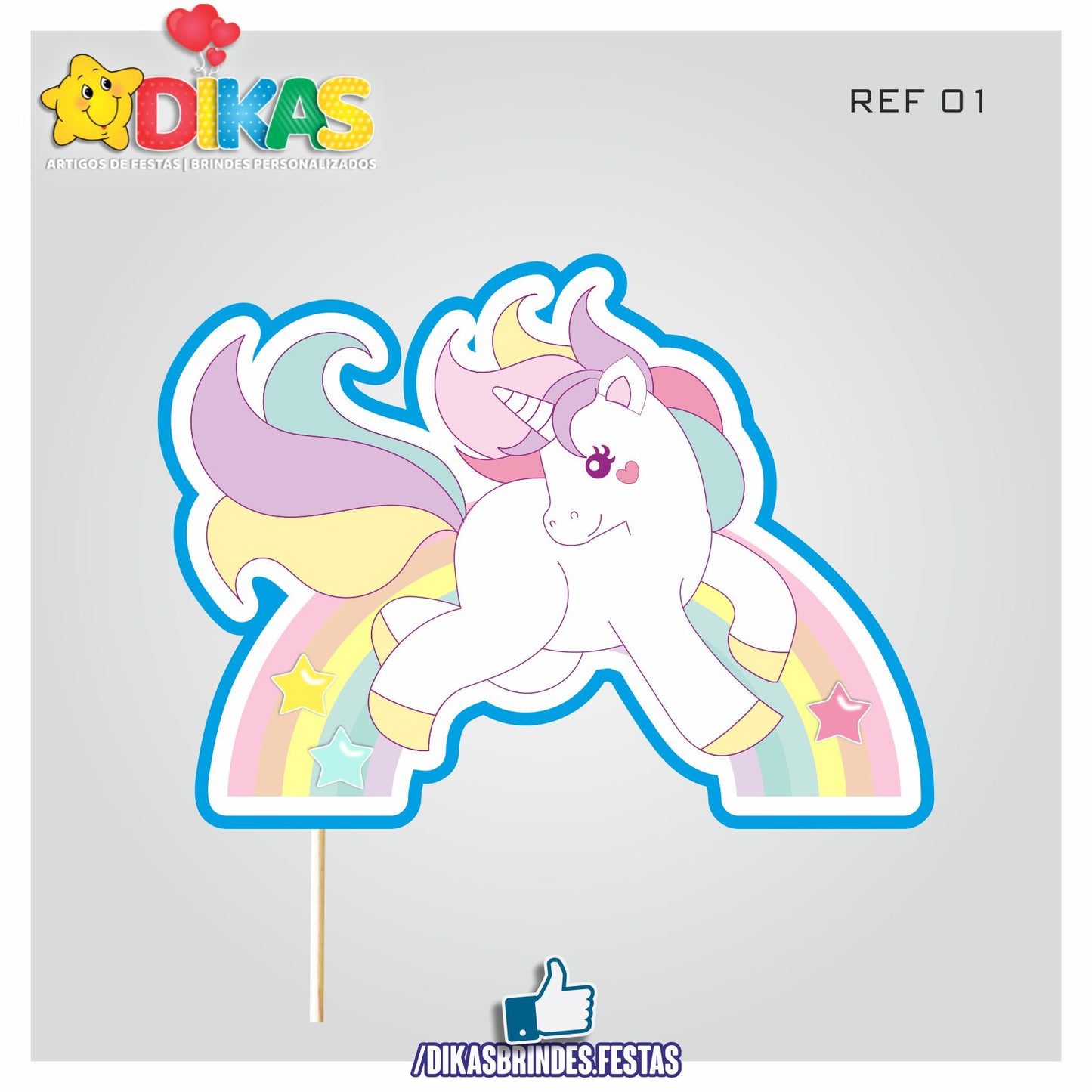 FIGURAS DECORATIVAS PARA BOLO - UNICÓRNIO