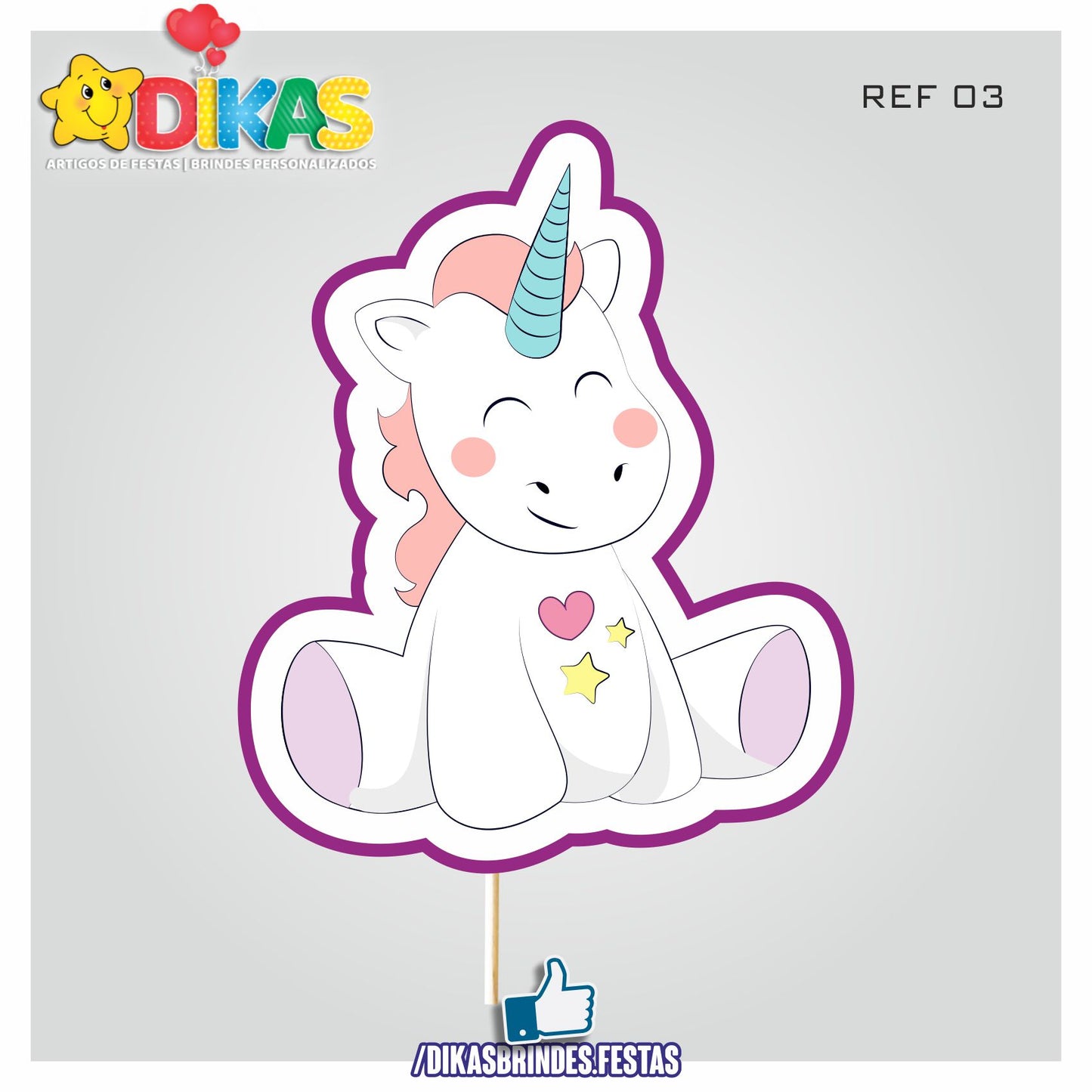 FIGURAS DECORATIVAS PARA BOLO - UNICÓRNIO