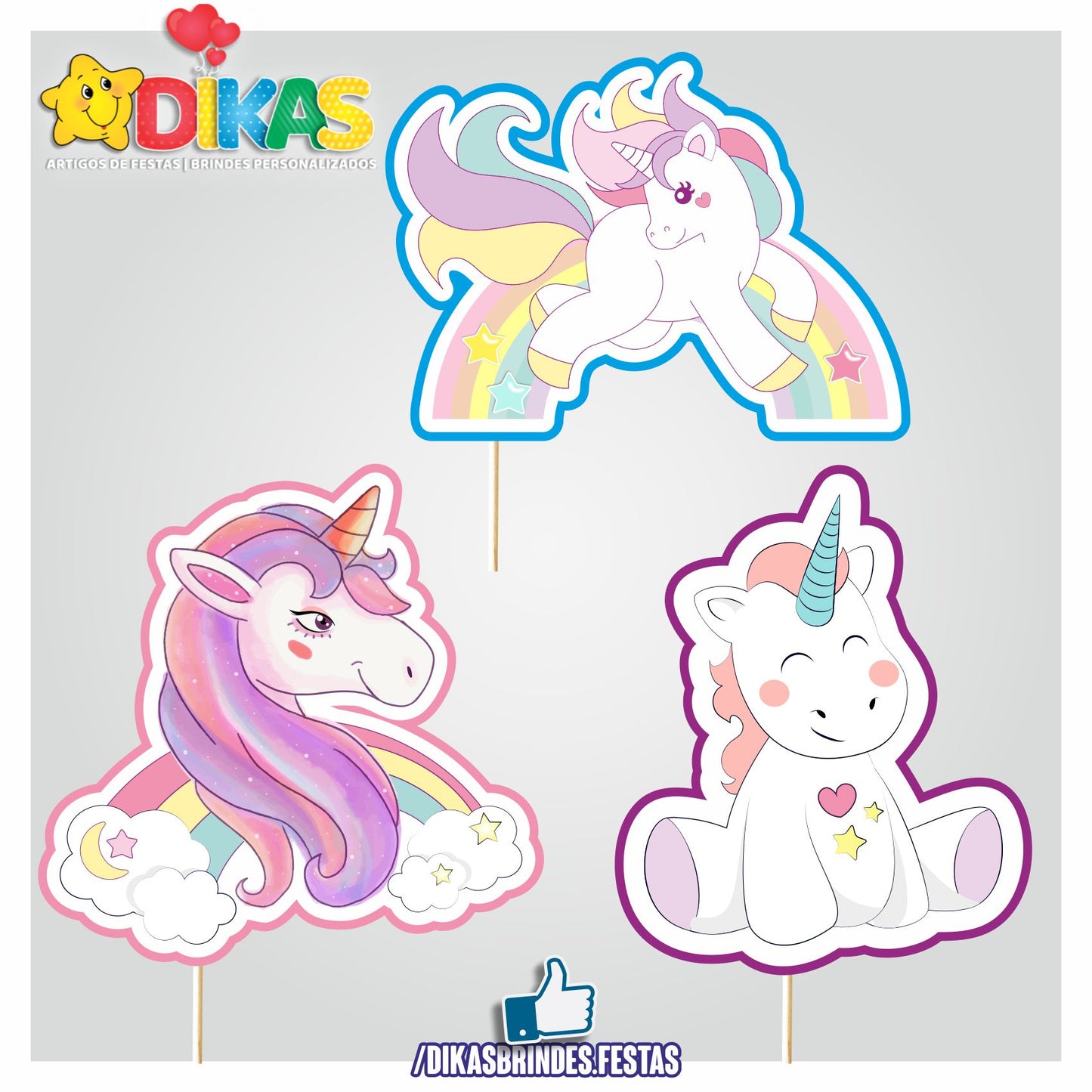 FIGURAS DECORATIVAS PARA BOLO - UNICÓRNIO