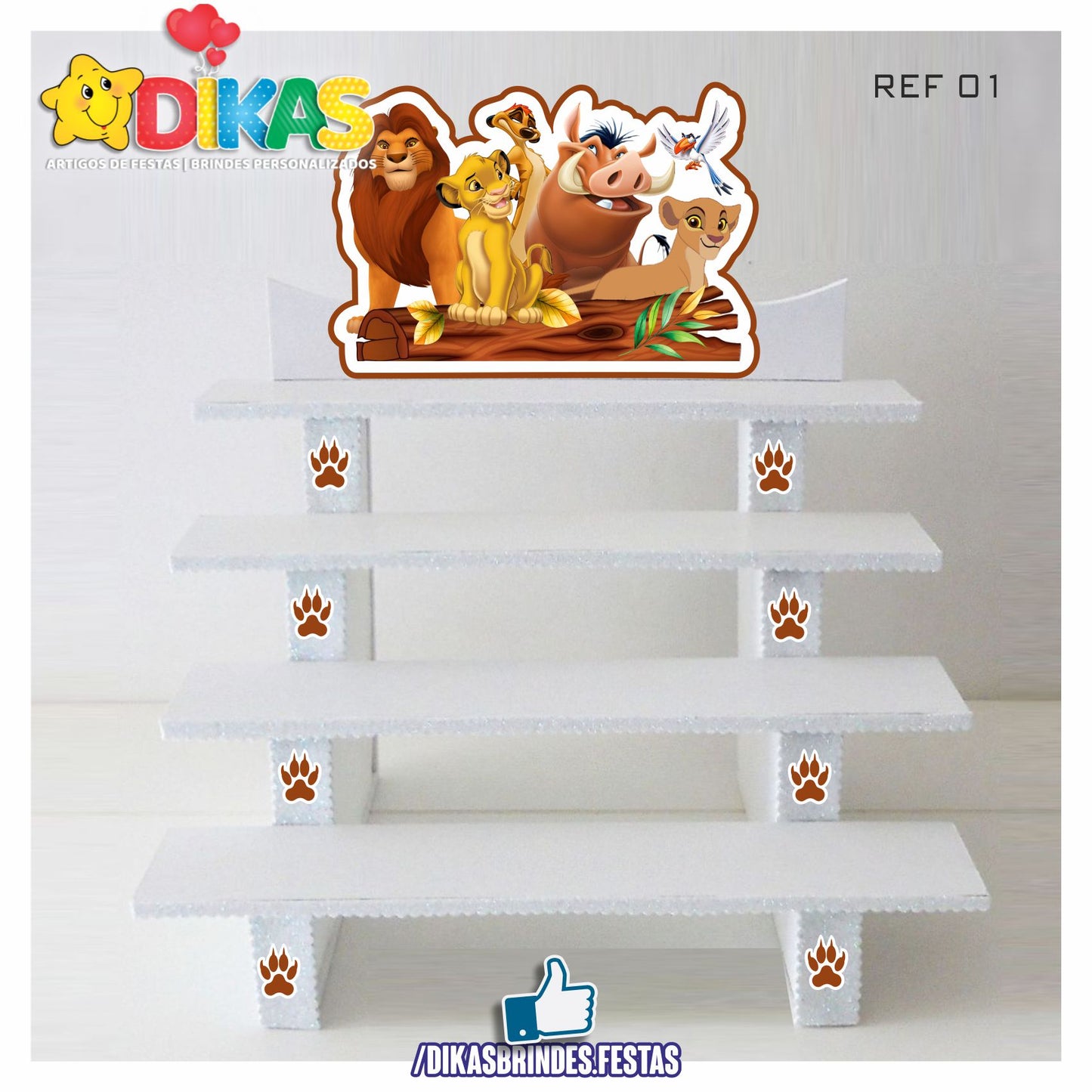 SUPORTE "ESCADOTE" PARA DOCES (4 DEGRAUS) - REI LEÃO