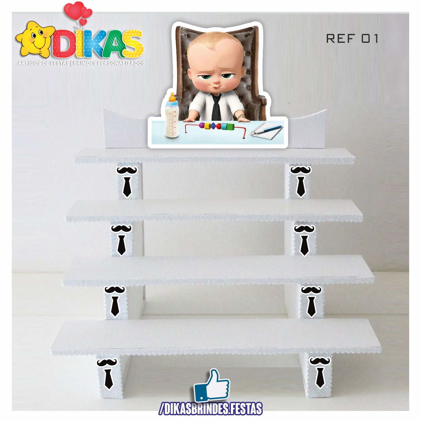 SUPORTE "ESCADOTE" PARA DOCES (4 DEGRAUS) - BOSS BABY