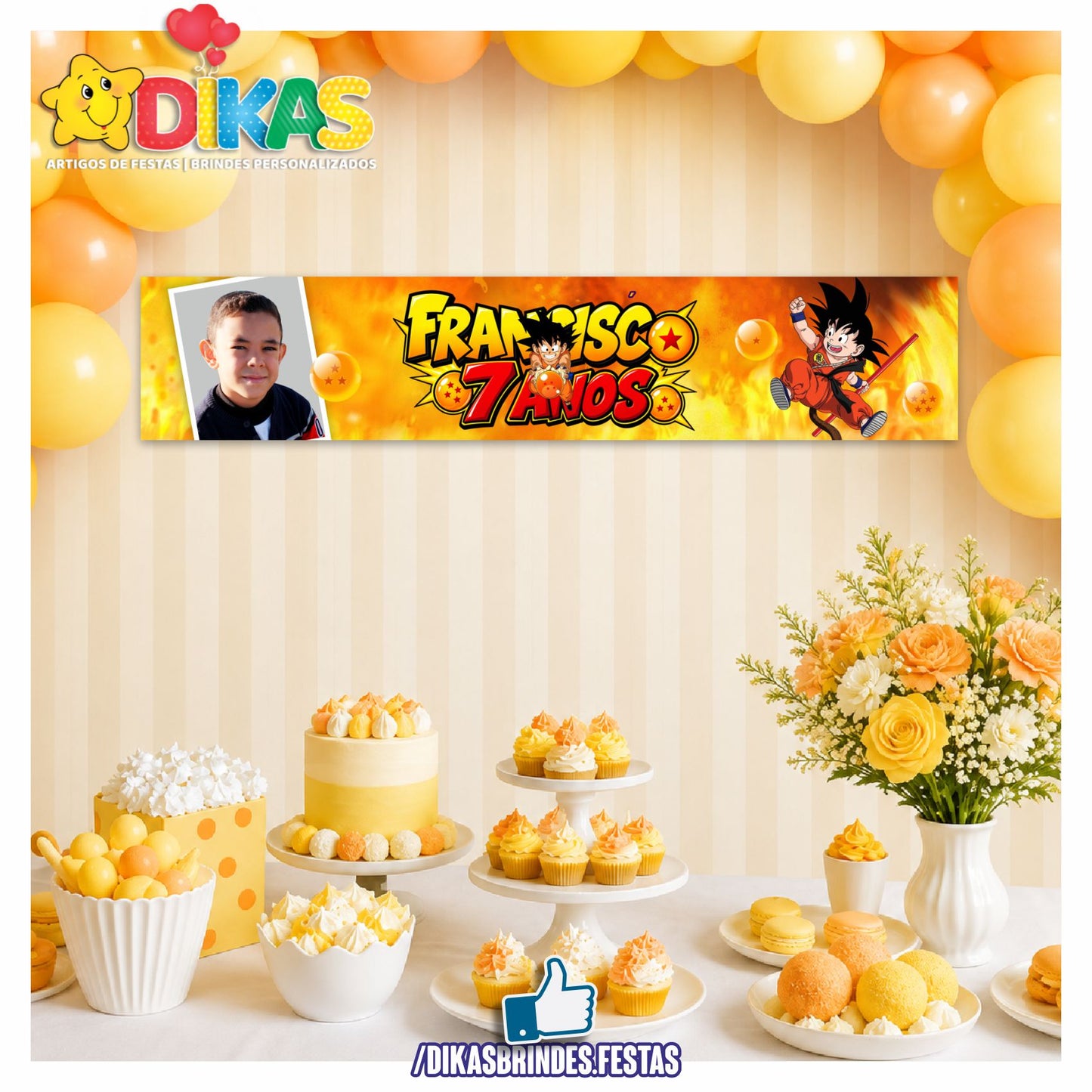 FAIXA TEMÁTICA E/OU PERSONALIZADA - DRAGON BALL
