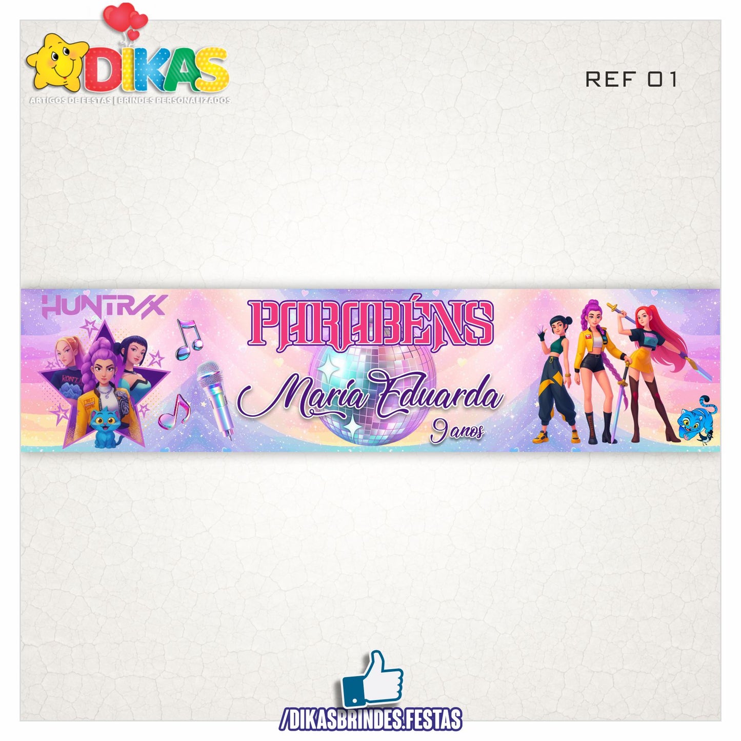 FAIXA TEMÁTICA E/OU PERSONALIZADA - GUERREIRAS DO K-POP