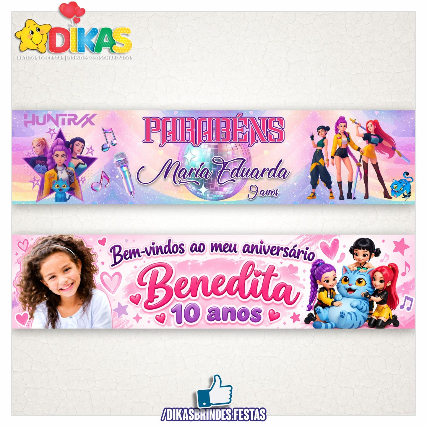 FAIXA TEMÁTICA E/OU PERSONALIZADA - GUERREIRAS DO K-POP