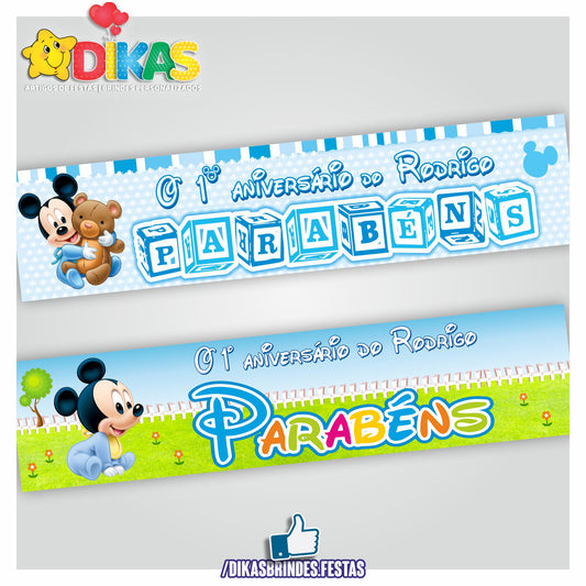 FAIXA TEMÁTICA E/OU PERSONALIZADA - MICKEY BABY