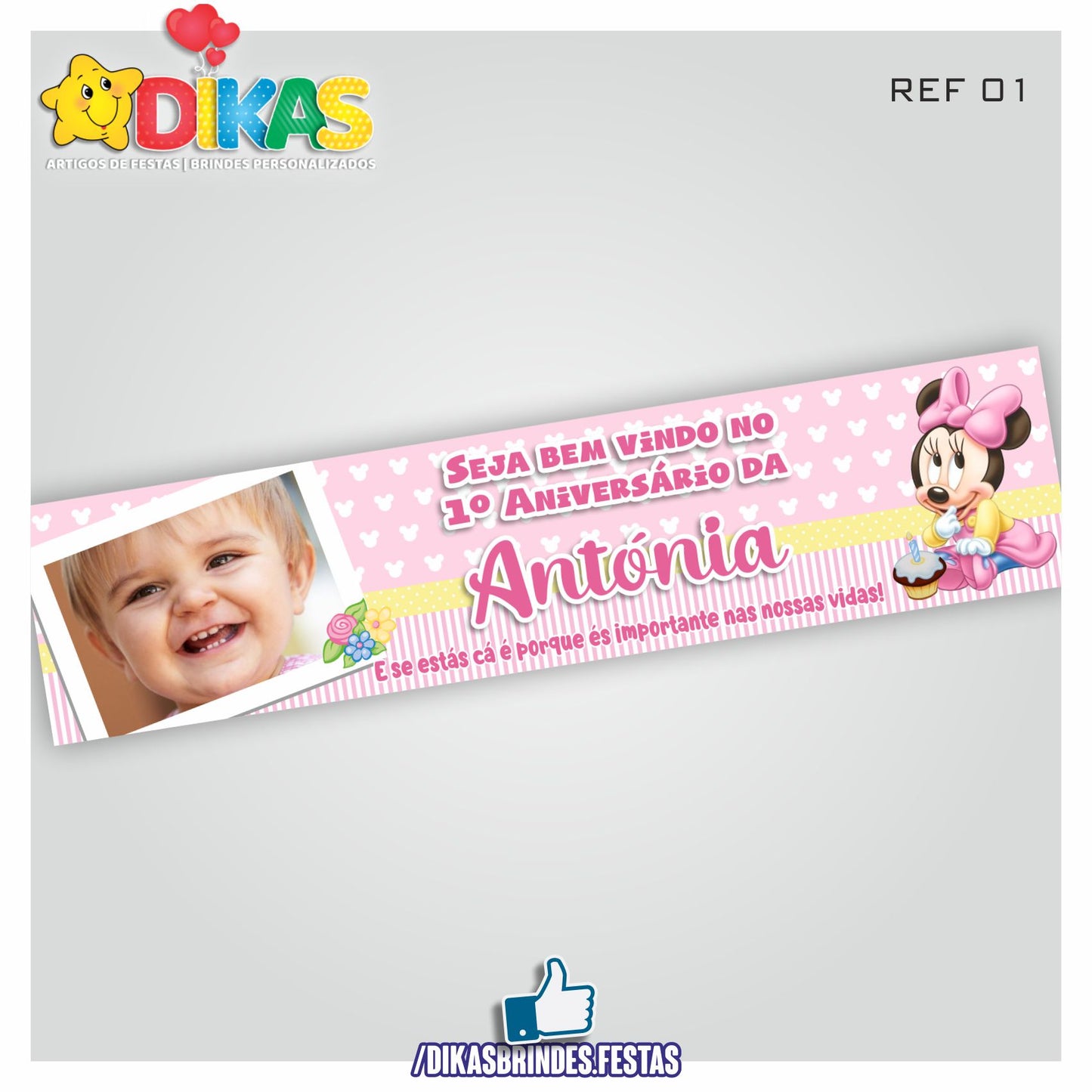 FAIXA TEMÁTICA E/OU PERSONALIZADA - MINNIE BABY