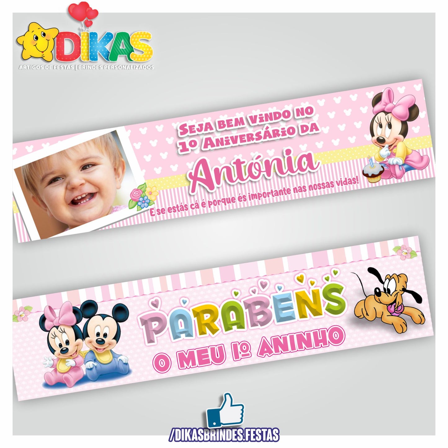 FAIXA TEMÁTICA E/OU PERSONALIZADA - MINNIE BABY