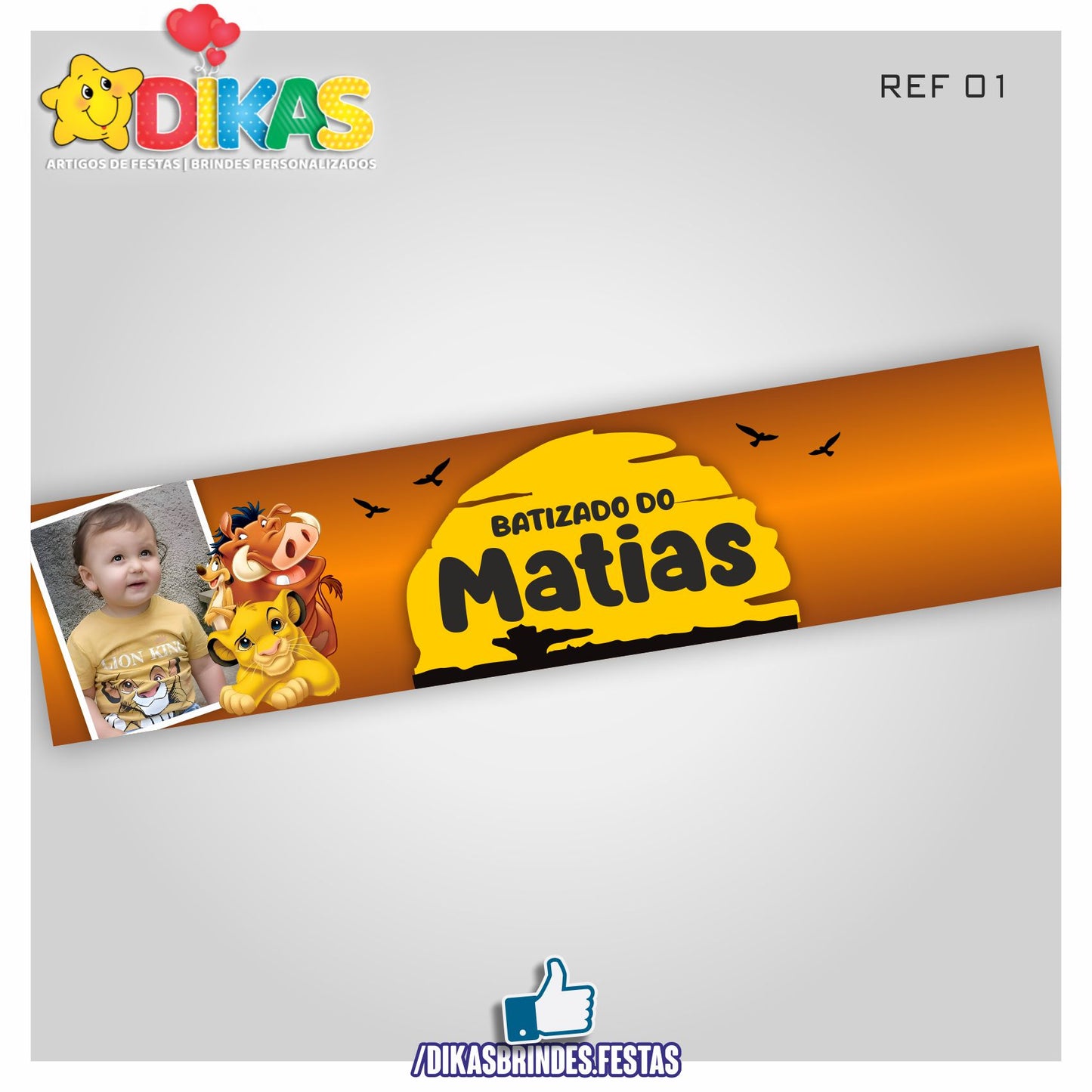 FAIXA TEMÁTICA E/OU PERSONALIZADA - REI LEÃO