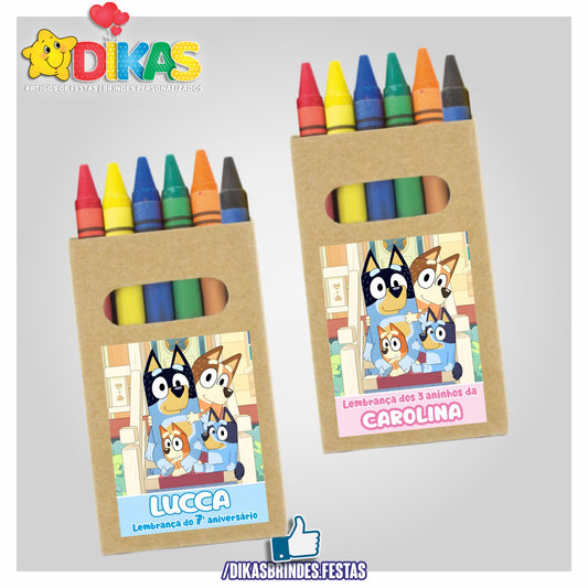 CAIXA DE LÁPIS DE CERA PERSONALIZADA - BLUEY