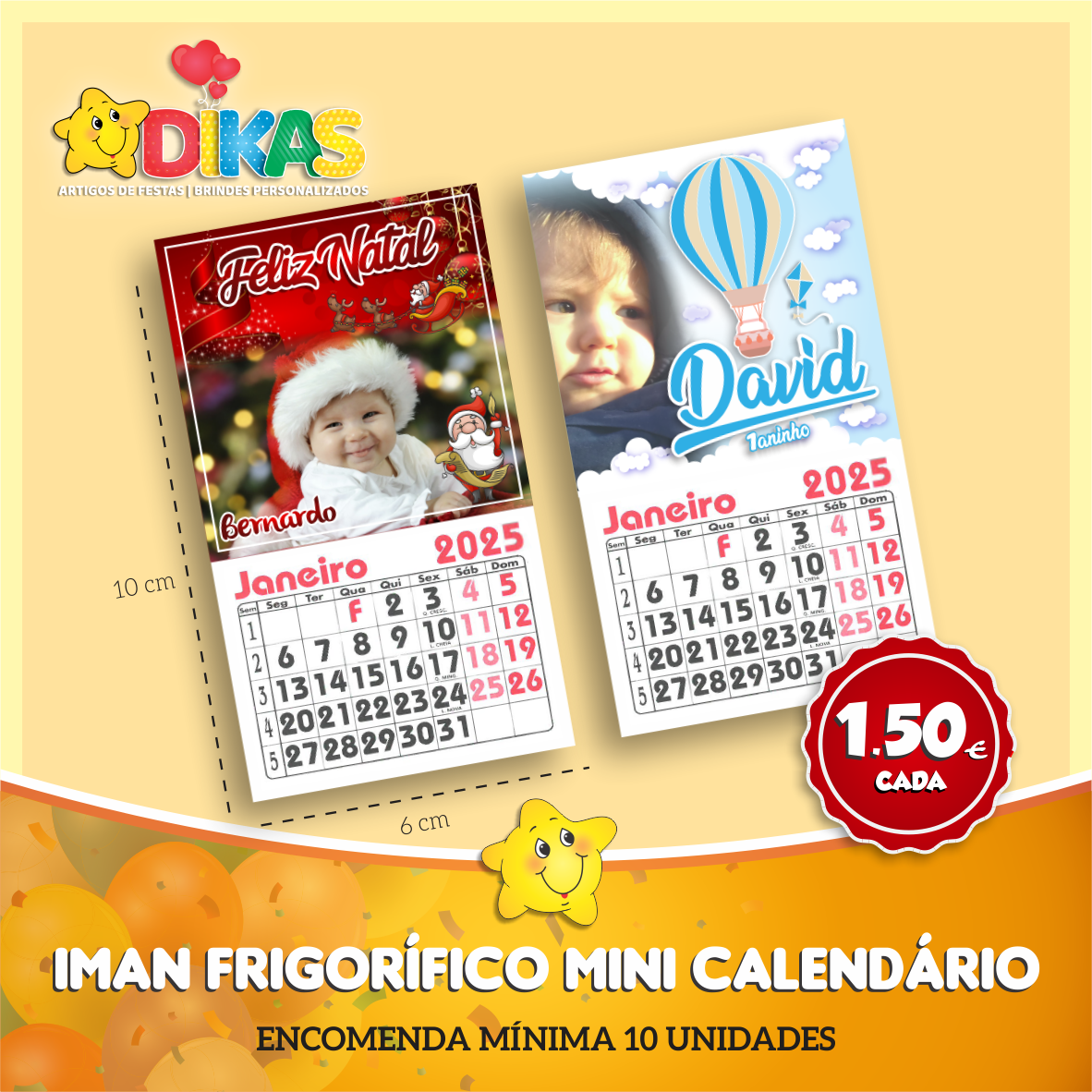 ÍMAN ARTESANAL PERSONALIZADO COM CALENDÁRIO